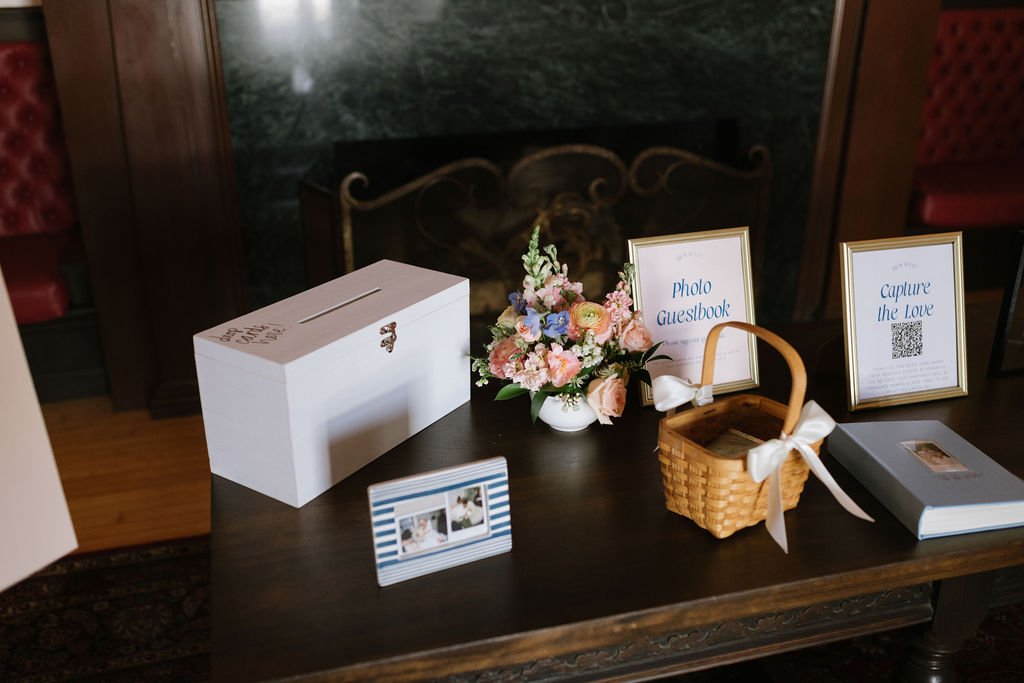 www.santabarbarawedding.com | Gatherings for Good | Santa Barbara Club | Lena Britt | Claire Hartnell | Moonglow Floral | Wedding Welcome Table