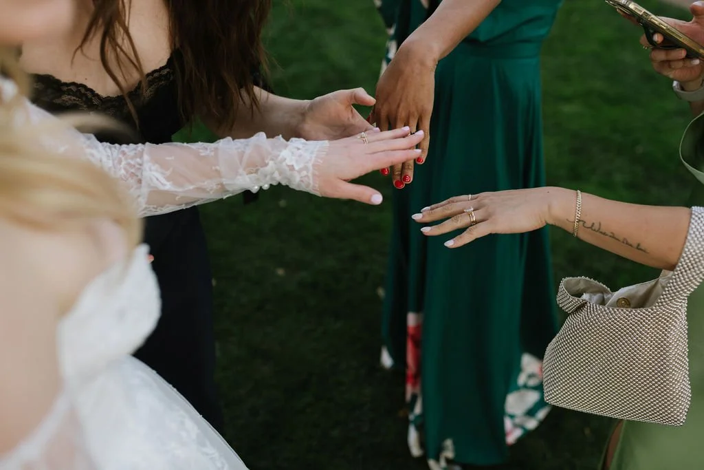www.santabarbarawedding.com | Gatherings for Good | Santa Barbara Club | Lena Britt | Claire Hartnell | Moonglow Floral | Ms. Updo | Shanie Crosbie | Bride Showing Off Ring