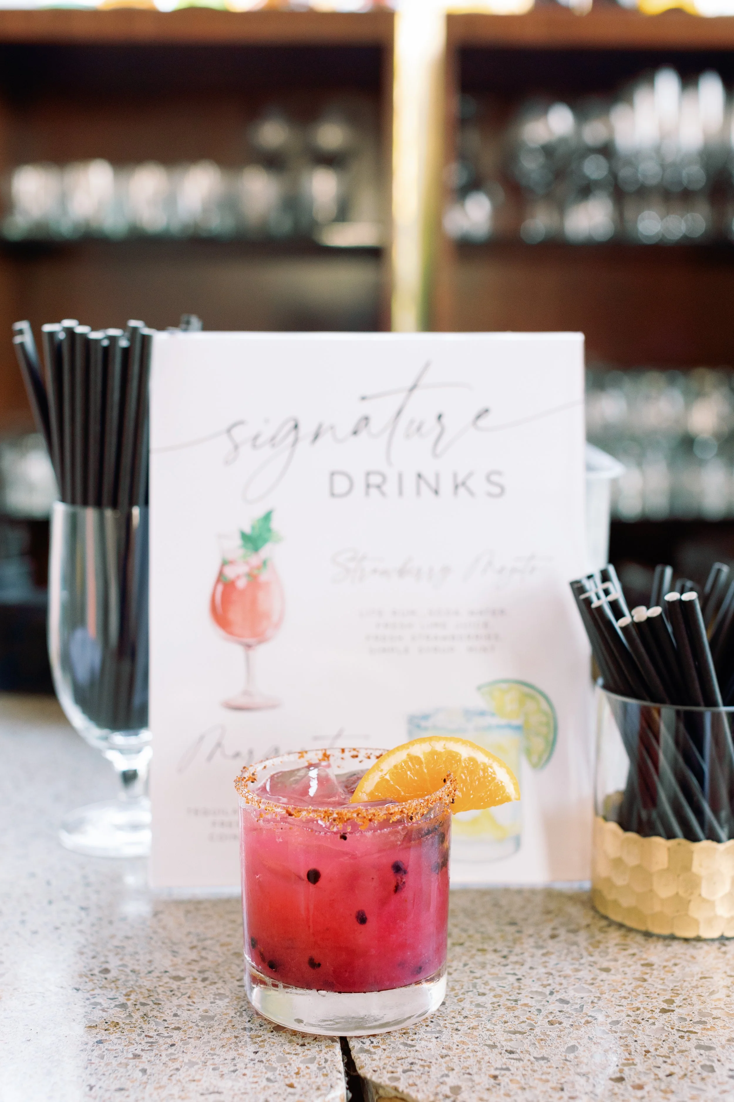 www.santabarbarawedding.com | Gloria Mesa | Belmond El Encanto | Jamison and Tania Photography | Flourish Design & Co. | Amigo Rentals | Dreams America | Drink Menu