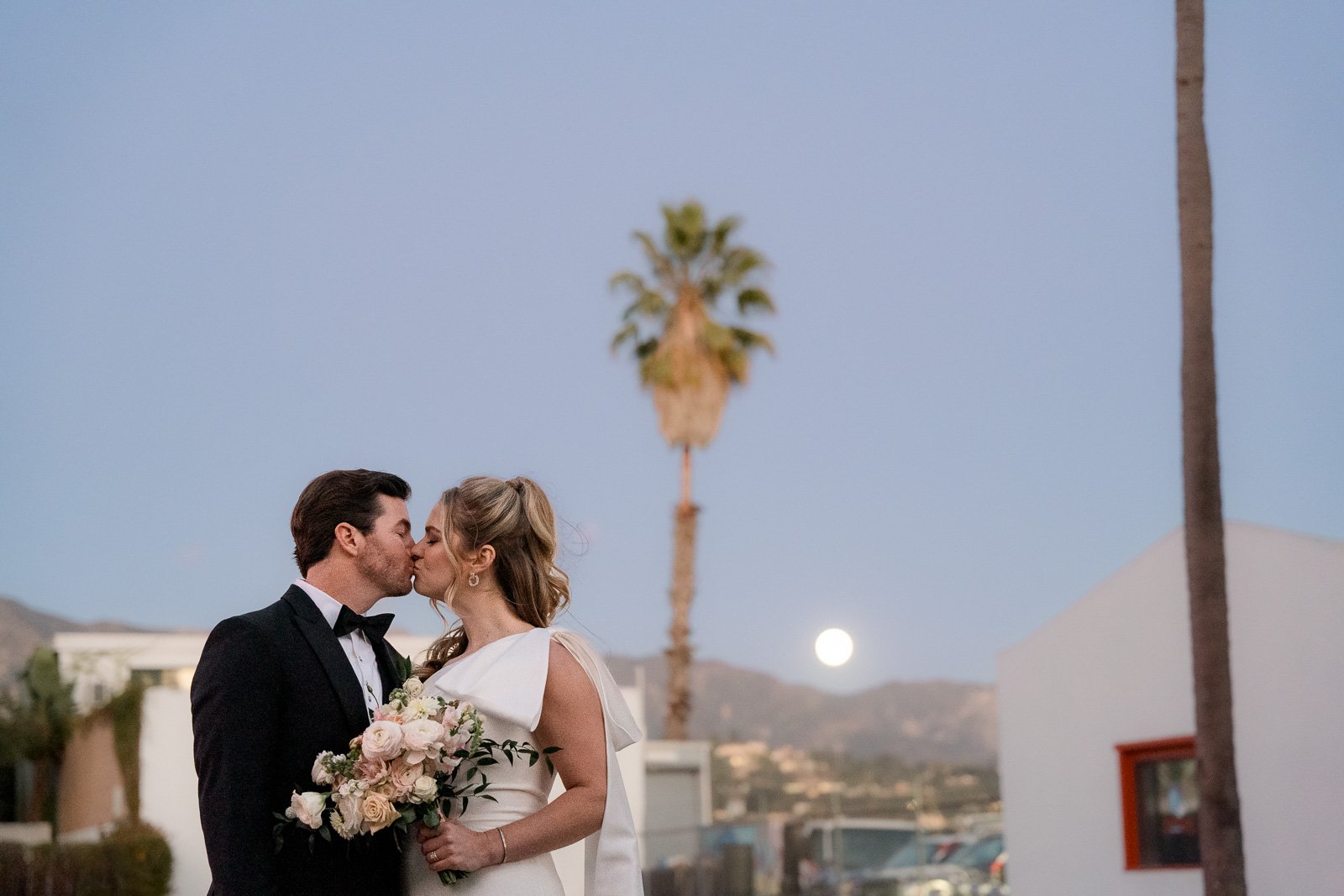 www.santabarbarawedding.com | Events by Fran | Eli Suzuki-Gill | Santa Barbara Courthouse | Blue Blossoms | Just 4 Fun Party Rentals | Party Proper | Couple at Sunset