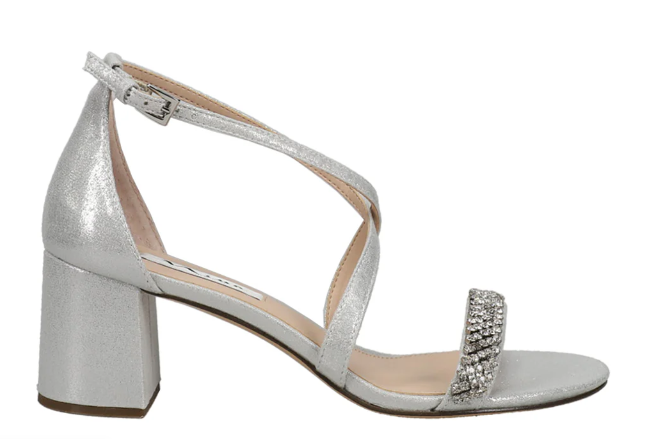 Nora Rhinestone Block Heel Sandals