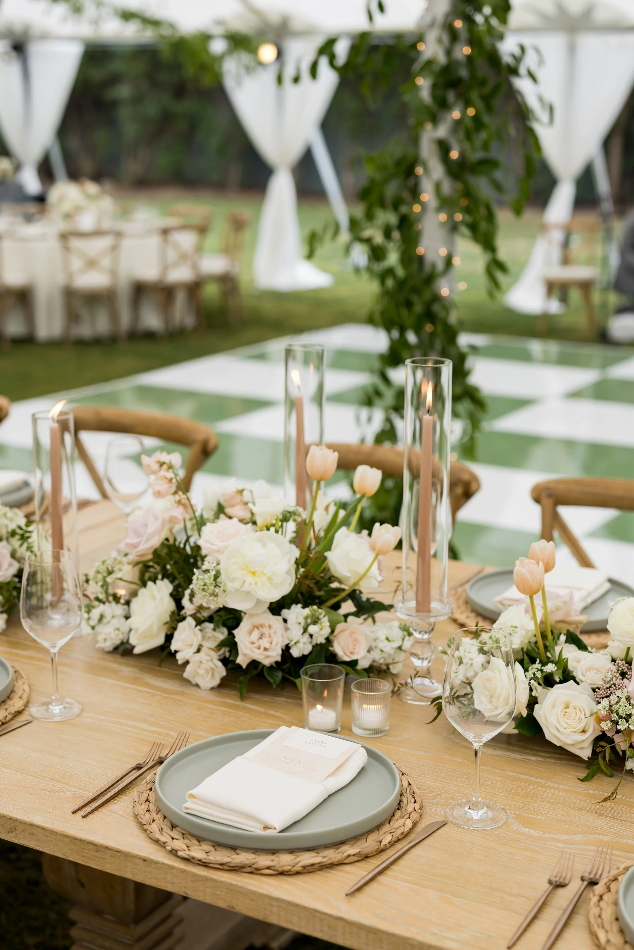 www.santabarbarawedding.com | Michael Segal | Tessa Lyn Events | Town and Country Events | Ojai Valley Inn | Enchanted Garden Floral Design | Reception Set Up