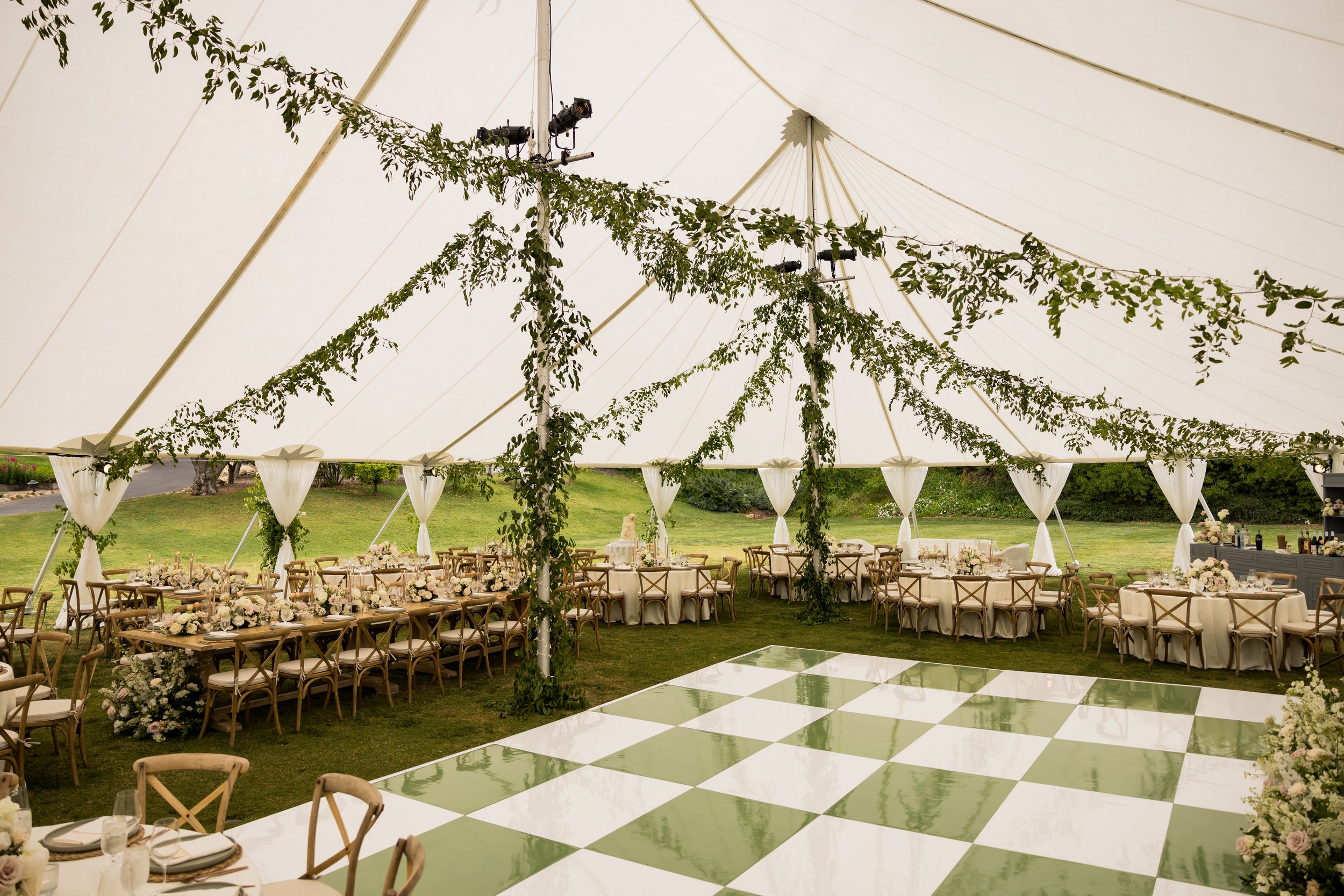 www.santabarbarawedding.com | Michael Segal | Tessa Lyn Events | Town and Country Events | Ojai Valley Inn | Enchanted Garden Floral Design | Reception Set Up