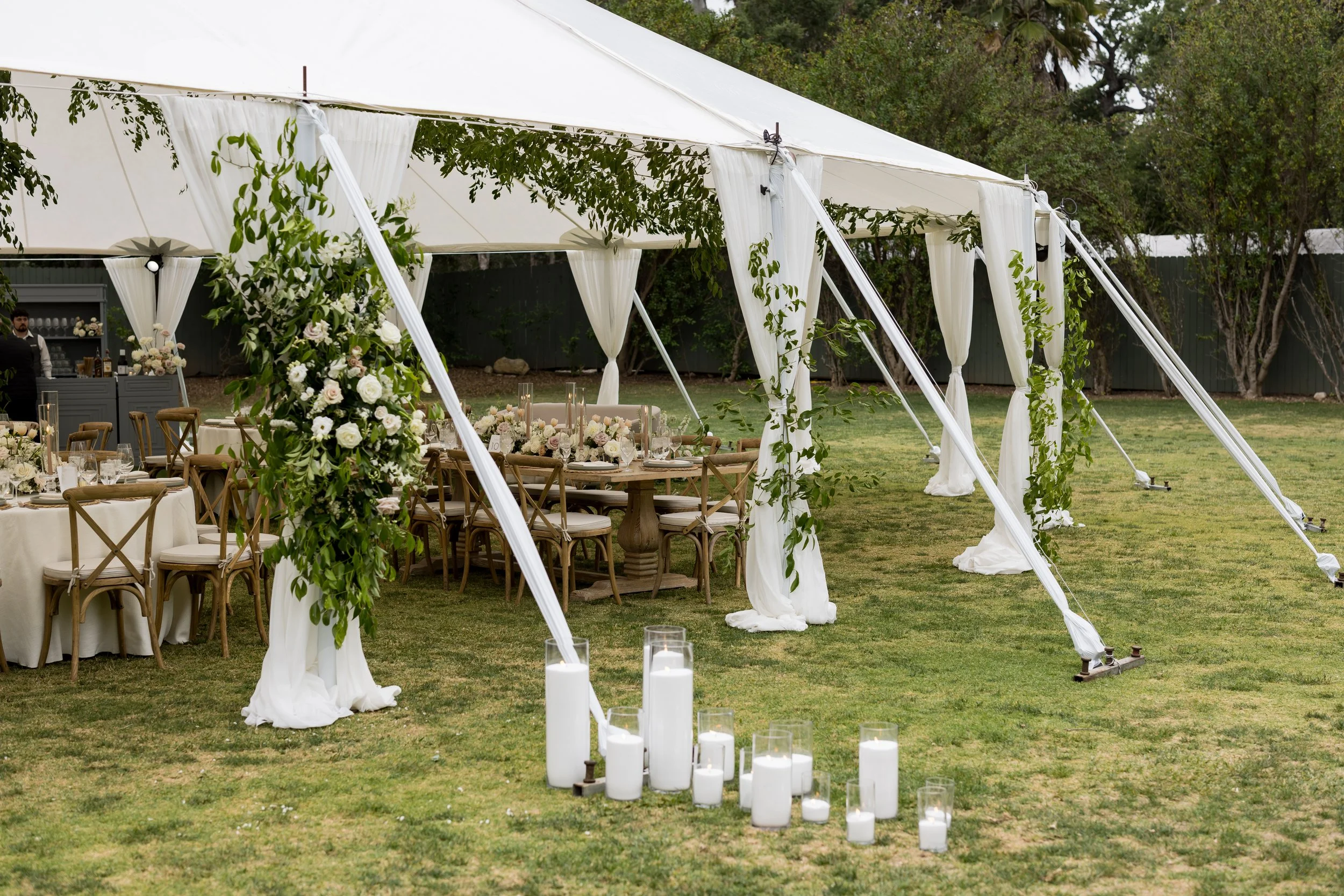 www.santabarbarawedding.com | Michael Segal | Tessa Lyn Events | Town and Country Events | Ojai Valley Inn | Enchanted Garden Floral Design | Reception Set Up