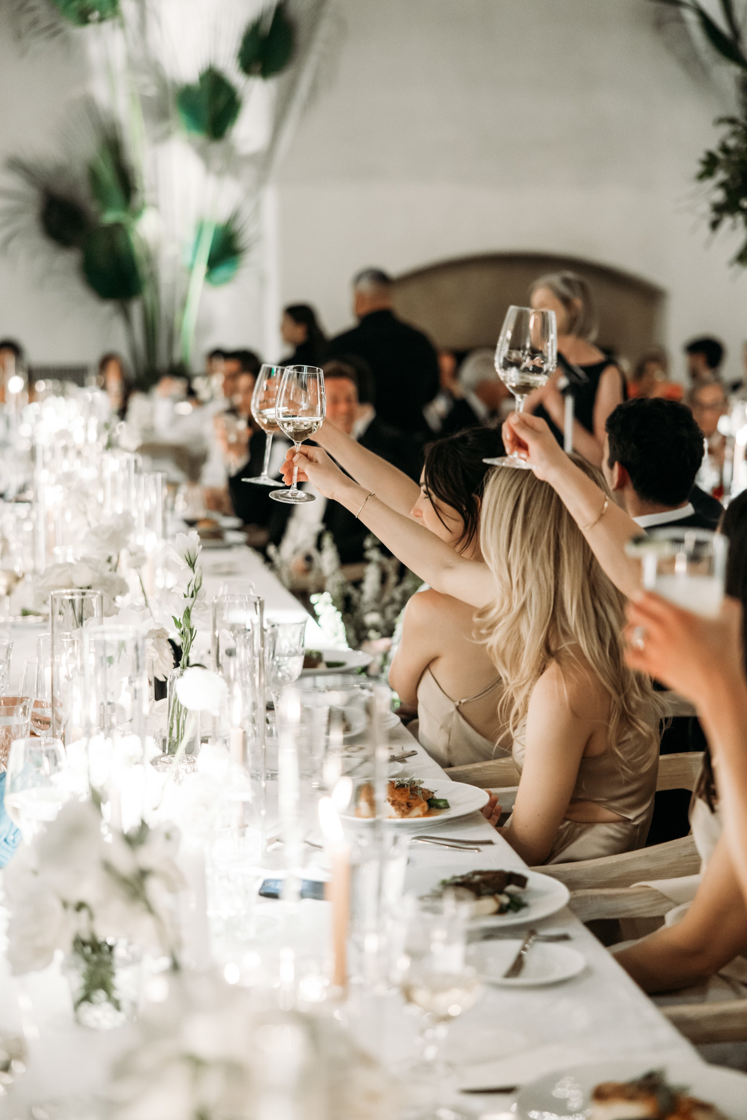 www.santabarbarawedding.com | Scott Clark | Bliss Productions Co. | Montecito Club | Bright Floral | Marla &amp; Co. | Premiere Party Rents | BBJ La Tavola | Couple Giving Toast