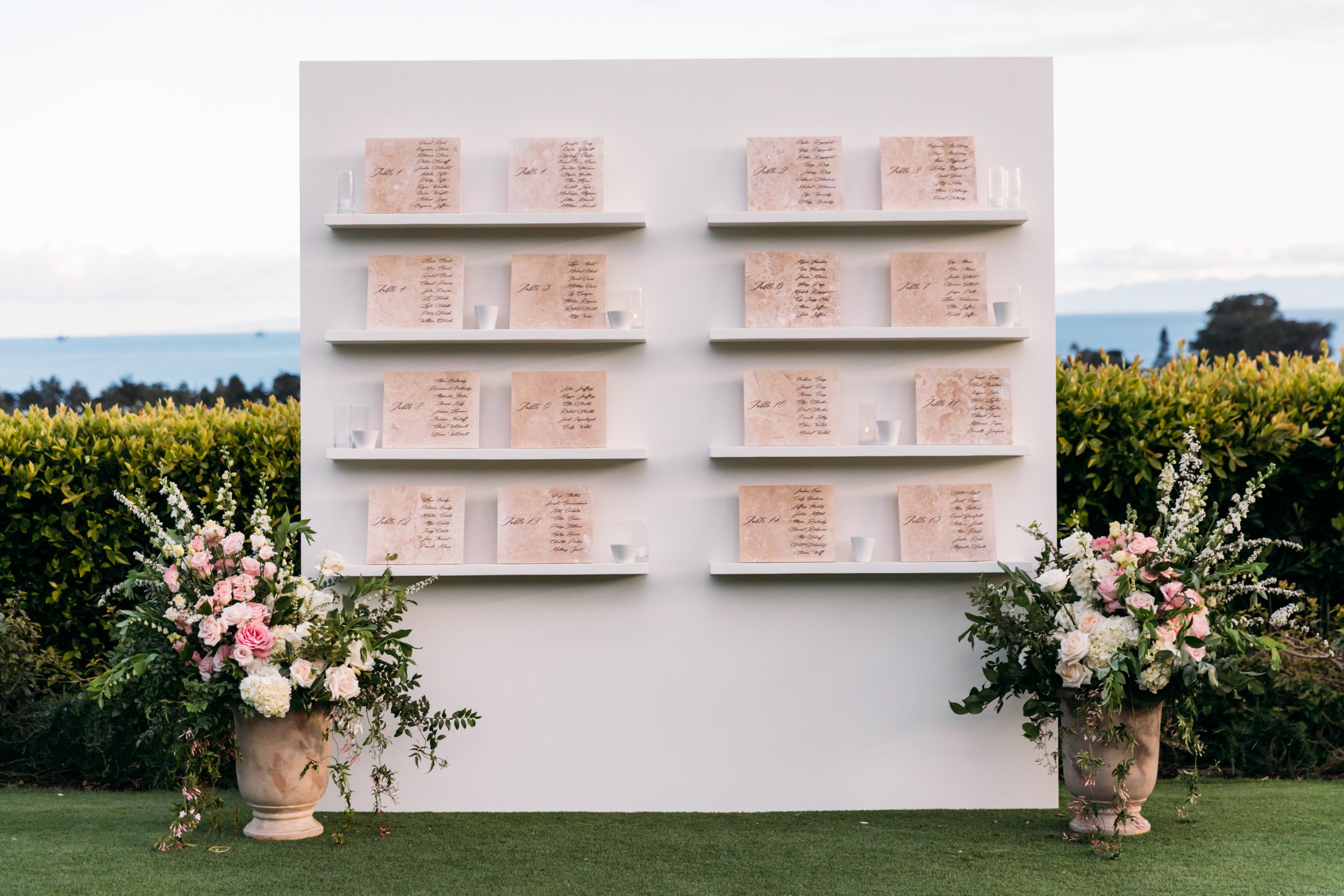 www.santabarbarawedding.com | Scott Clark | Bliss Productions Co. | Montecito Club | Bright Floral | Marla &amp; Co. | Premiere Party Rentals | Bader Collective | Seating Chart
