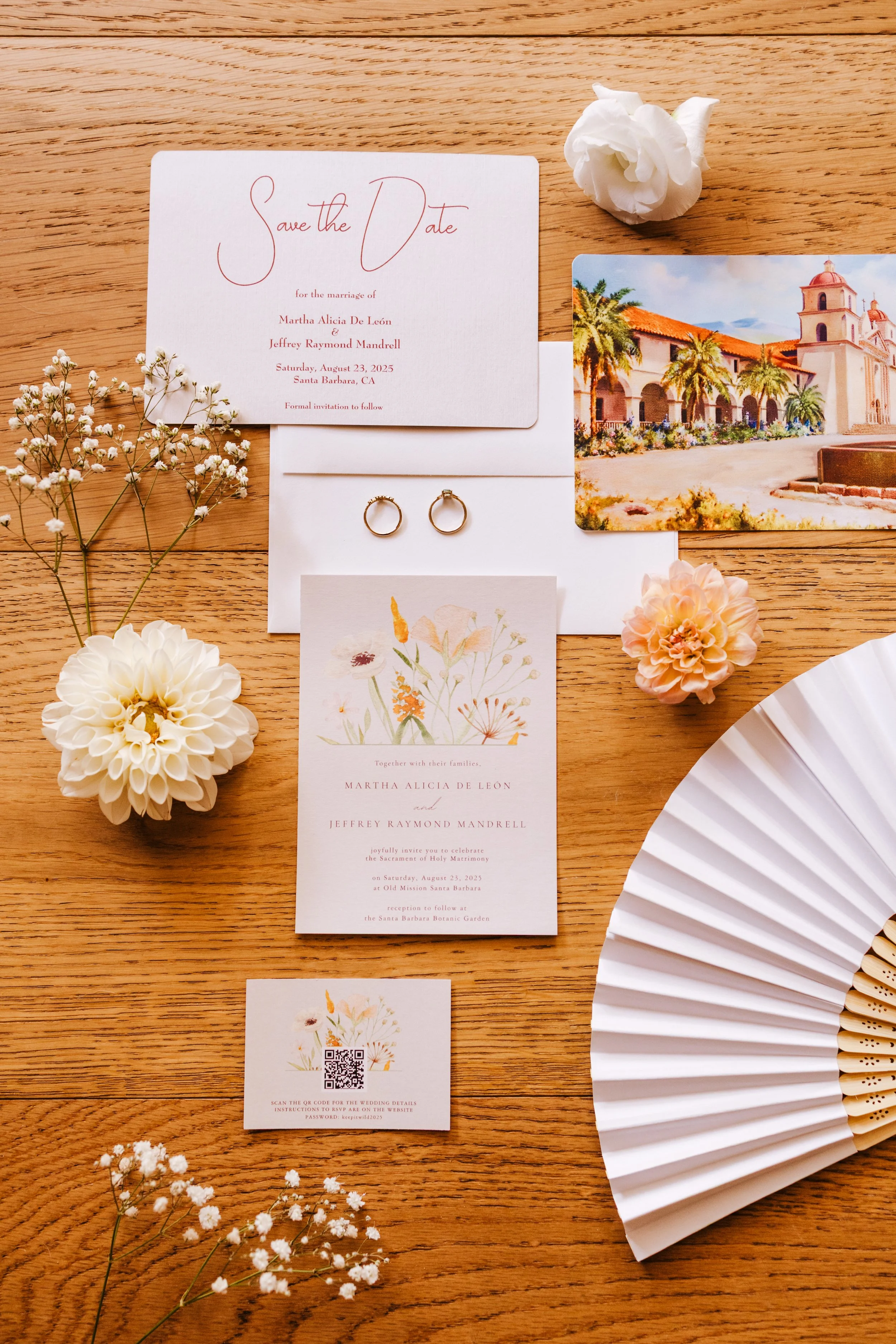 www.santabarbarawedding.com | Allie Dearie | Lucky Penny Events | Old Mission Santa Barbara | Wedding Invitations and Accessories