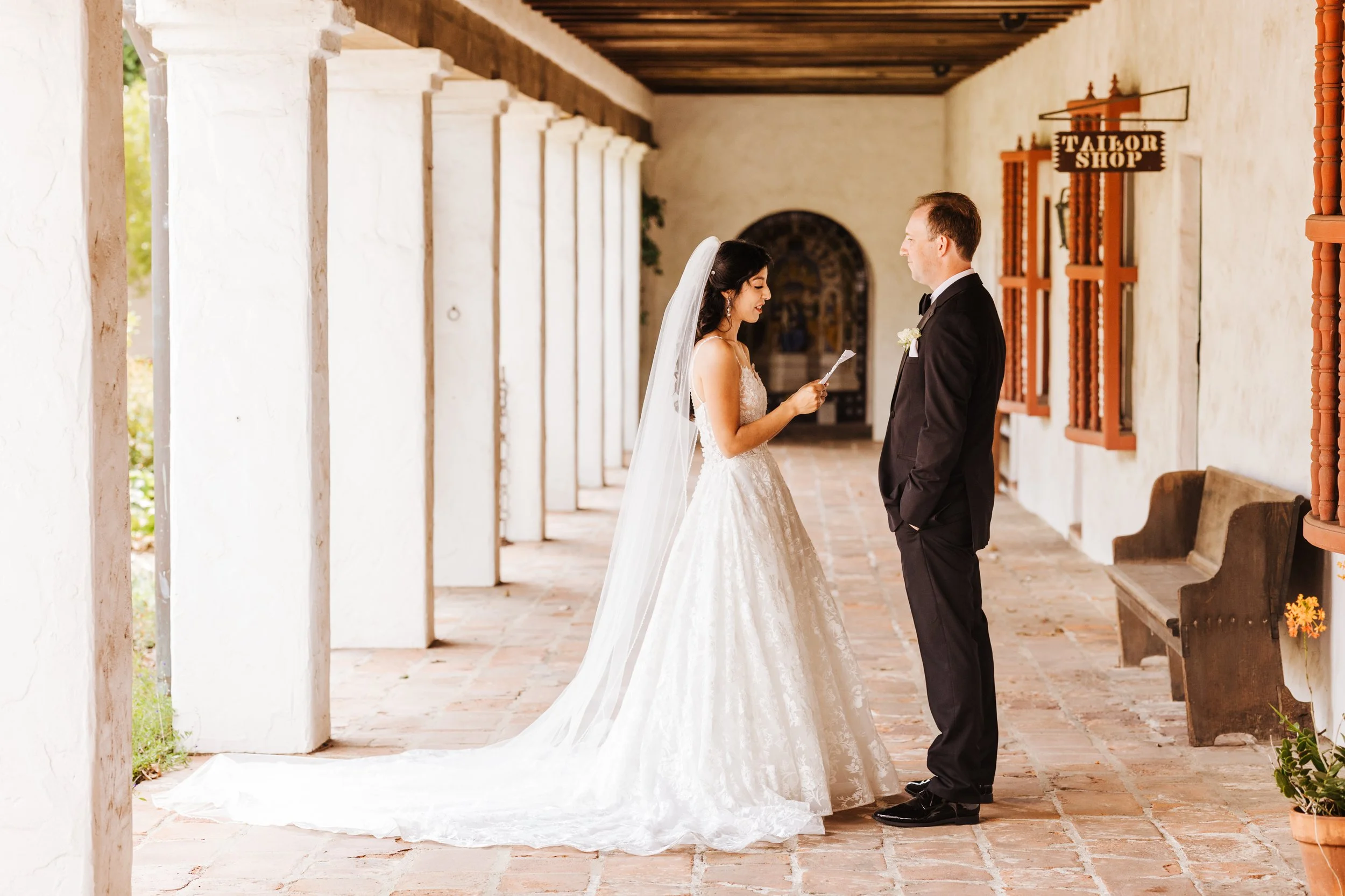 www.santabarbarawedding.com | Allie Dearie | Lucky Penny Events | Old Mission Santa Barbara | Bride and Groom Vows