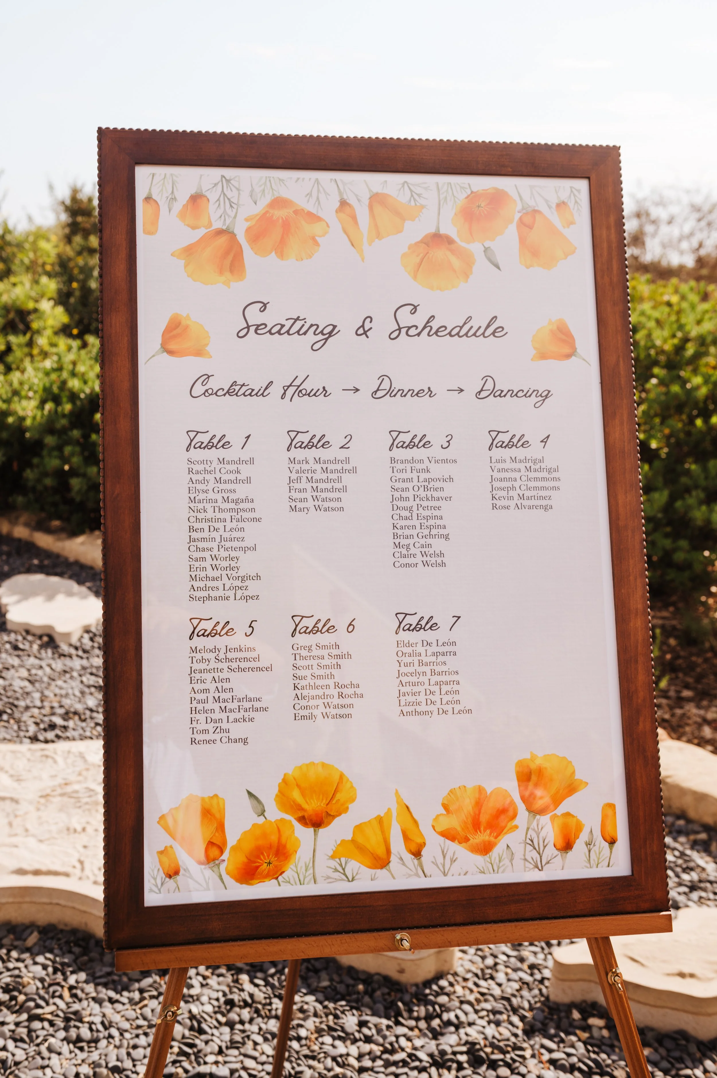 www.santabarbarawedding.com | Allie Dearie | Lucky Penny Events | Santa Barbara Botanic Garden | All Heart Rentals | Wedding Seating Chart
