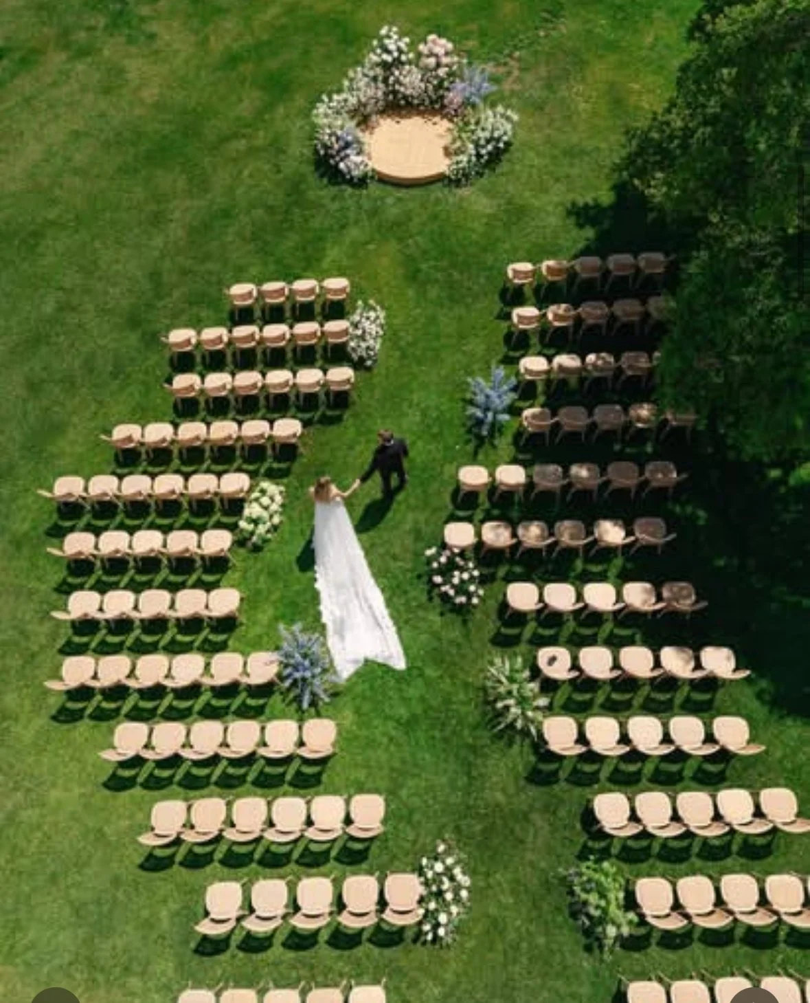 www.santabarbarawedding.com | Happy Canyon Vineyards | Aerial view of ceremony setup at the vineyards