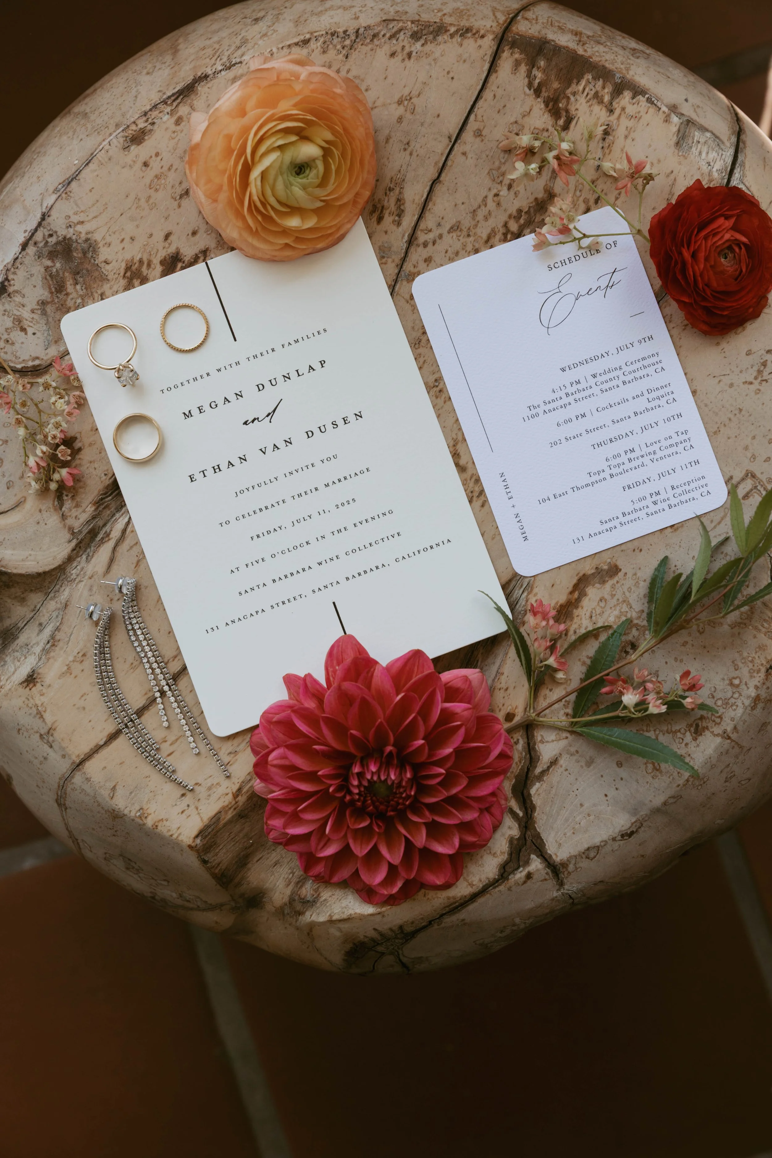 www.santabarbarawedding.com | KB Events | Michelle Lanning | Boho Chic Dreams | Wedding Invitation Suite