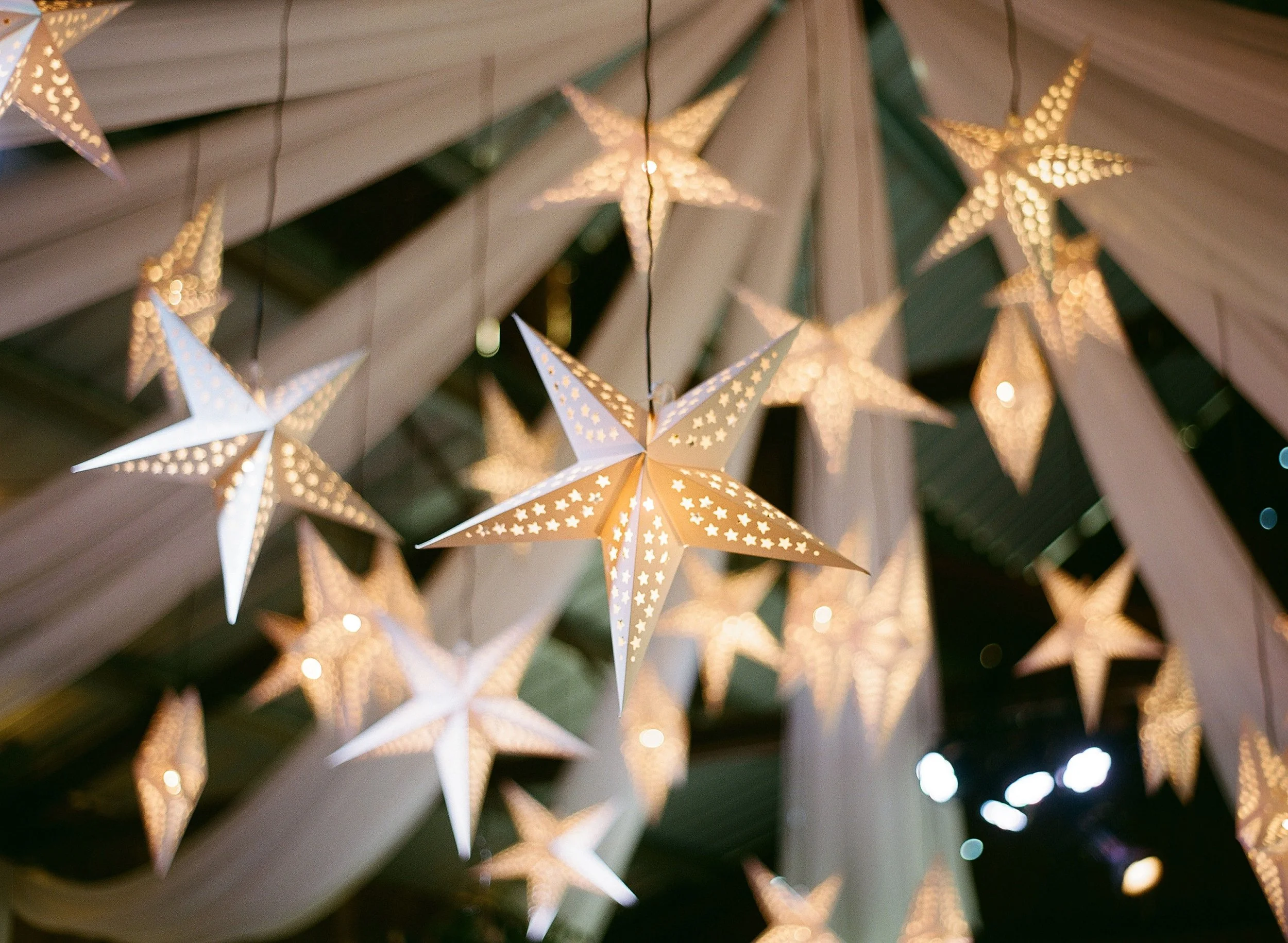 www.santabarbarawedding.com | Camp Carmina | John Cain Photography | Hanging Stars