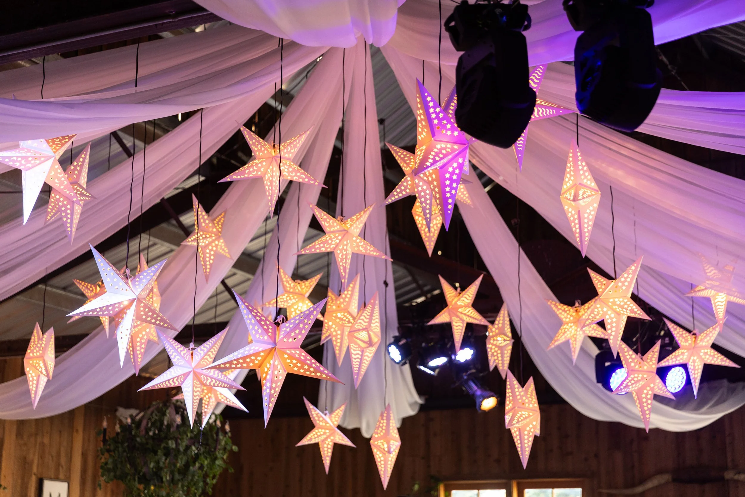 www.santabarbarawedding.com | Camp Carmina | John Cain Photography | Hanging Stars