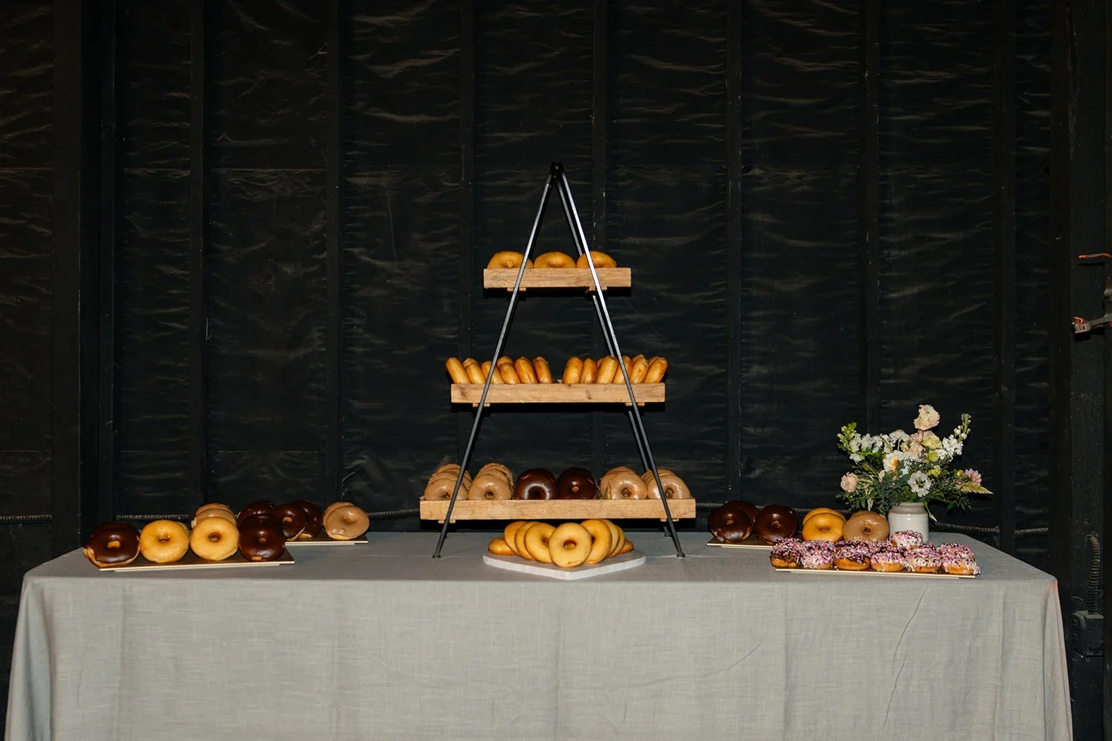 www.santabarbarawedding.com | Anastasia Tamarina | Display of Donuts at Wedding Reception