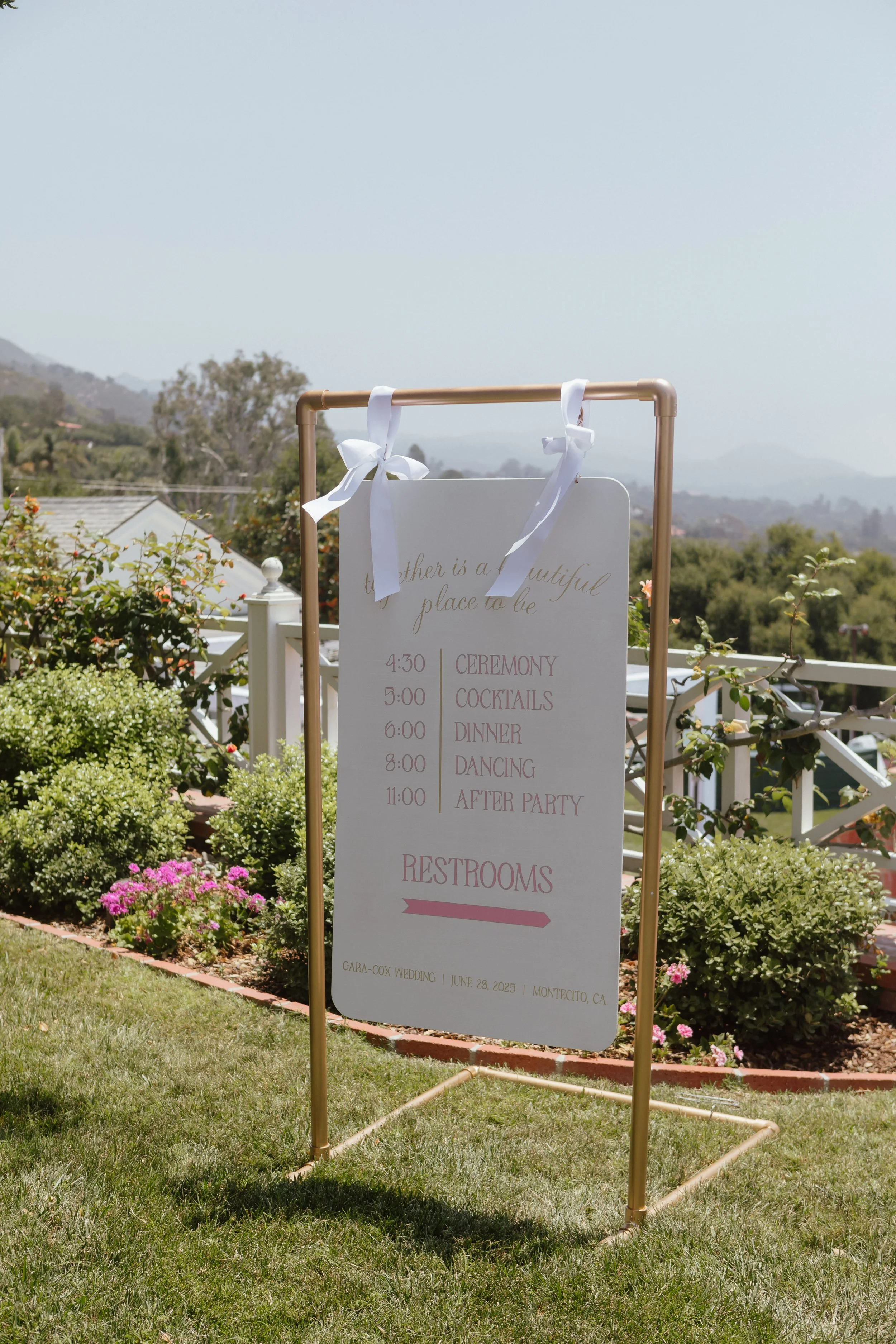 www.santabarbarawedding.com | Weddings by Angie | Karina Santos | Best Day Ever Floral Design | SPARK Creative | Wedding Welcome Sign
