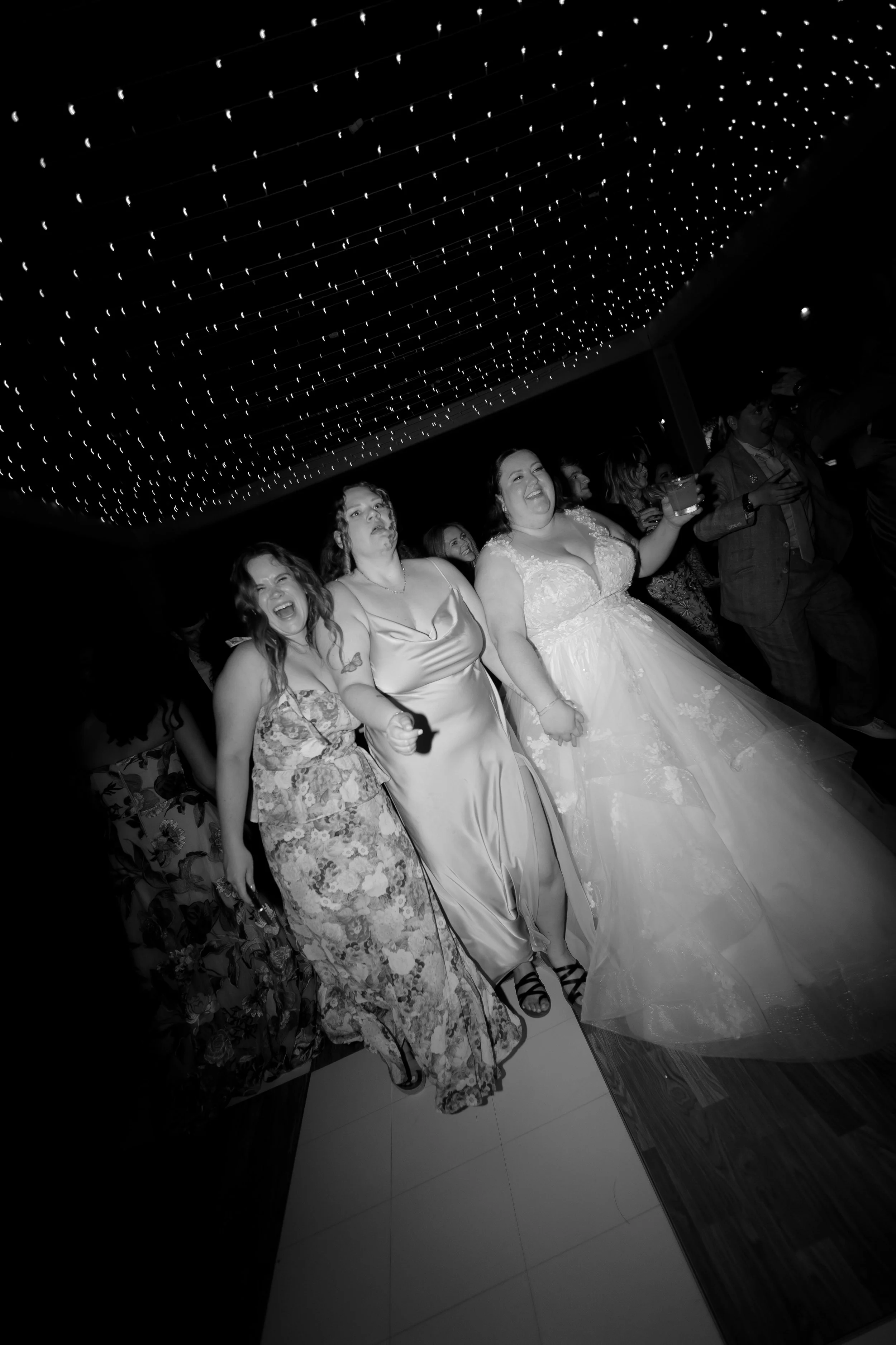 www.santabarbarawedding.com | Weddings by Angie | Karina Santos | Best Day Ever Floral Design | SPARK Creative | Found Rentals | Amigo Event Rentals | Bride and Guests at Night