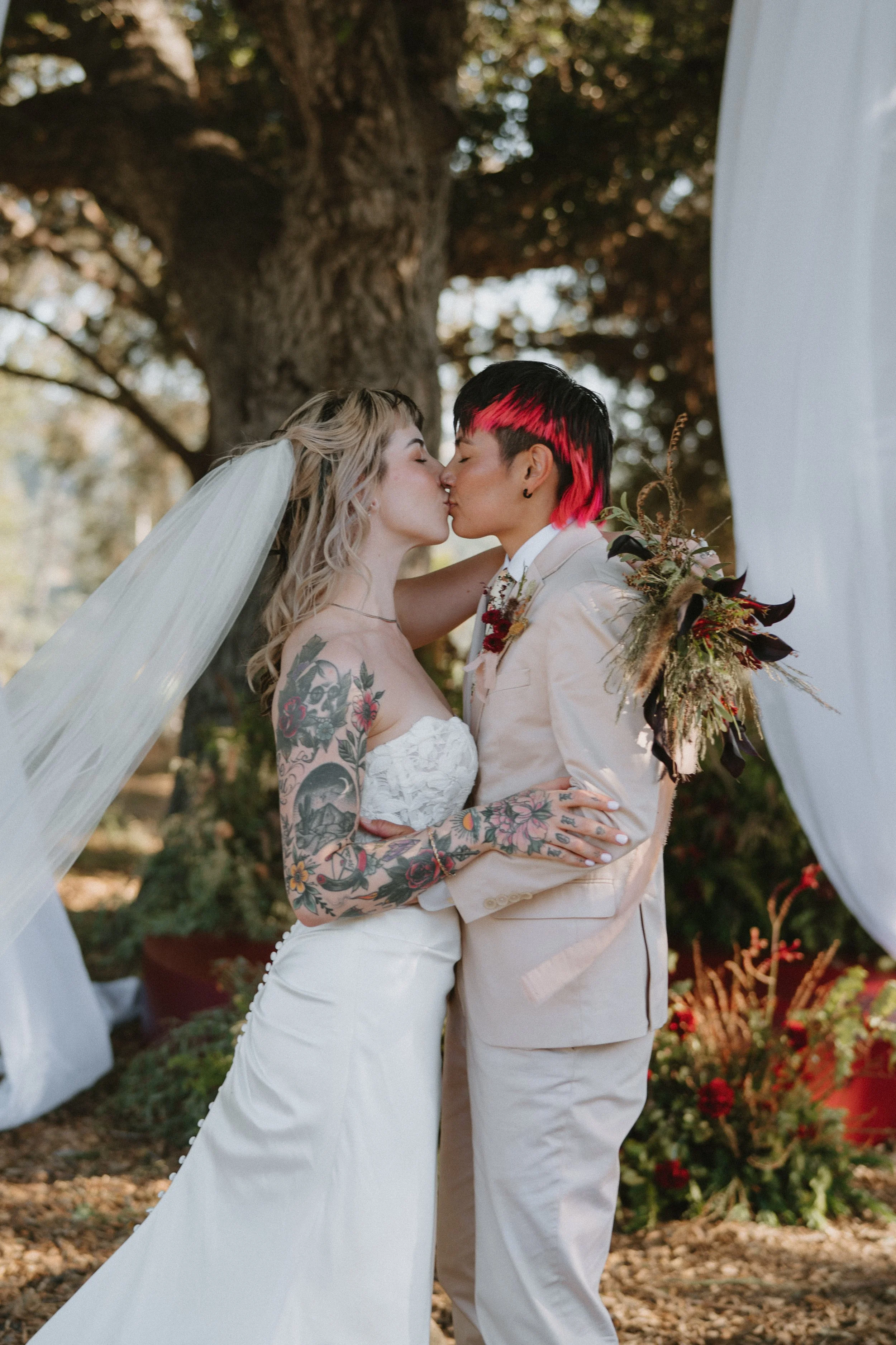 www.santabarbarawedding.com | Ojai Retreat | Hannah Anthony | Amigo Event Rentals | Gather &amp; Bloom Celebrations | Perfectly Mi Amoor | Vow &amp; Veil | Strut Bridal | LGBTQ Wedding Editorial
