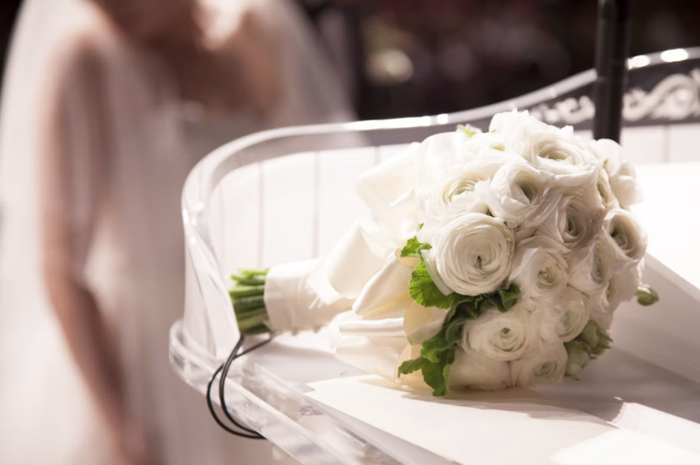 White rose bridal bouquet