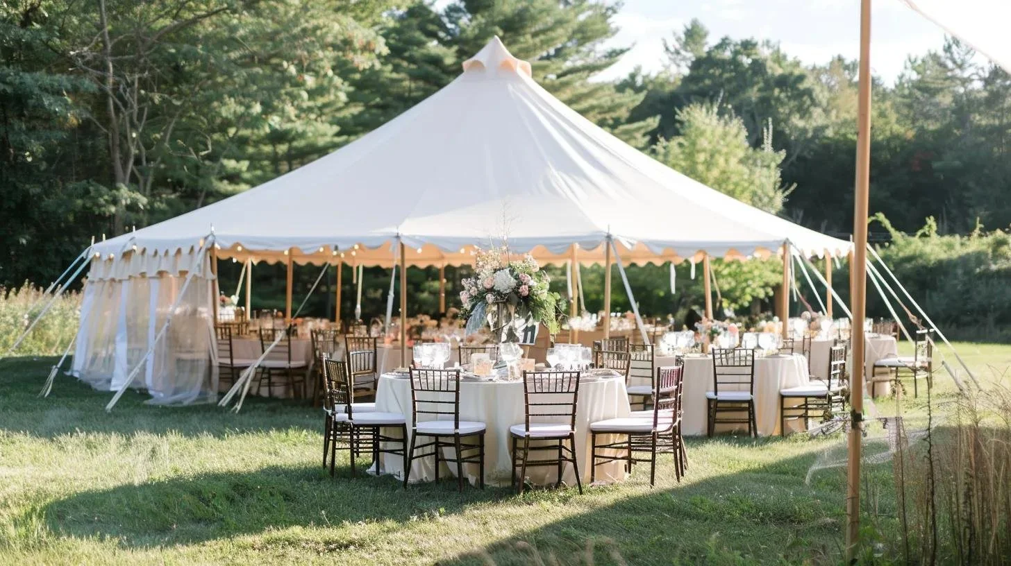 White reception tent from Ventura Rentals