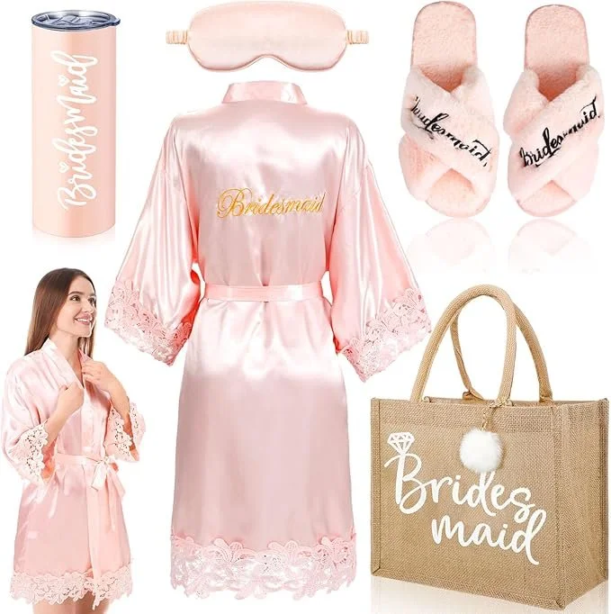 5-Piece bridesmaid wedding day PJ set