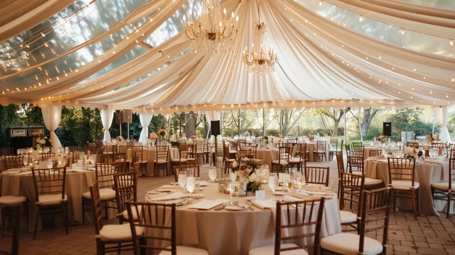 Ventura Rental draped tent and reception area