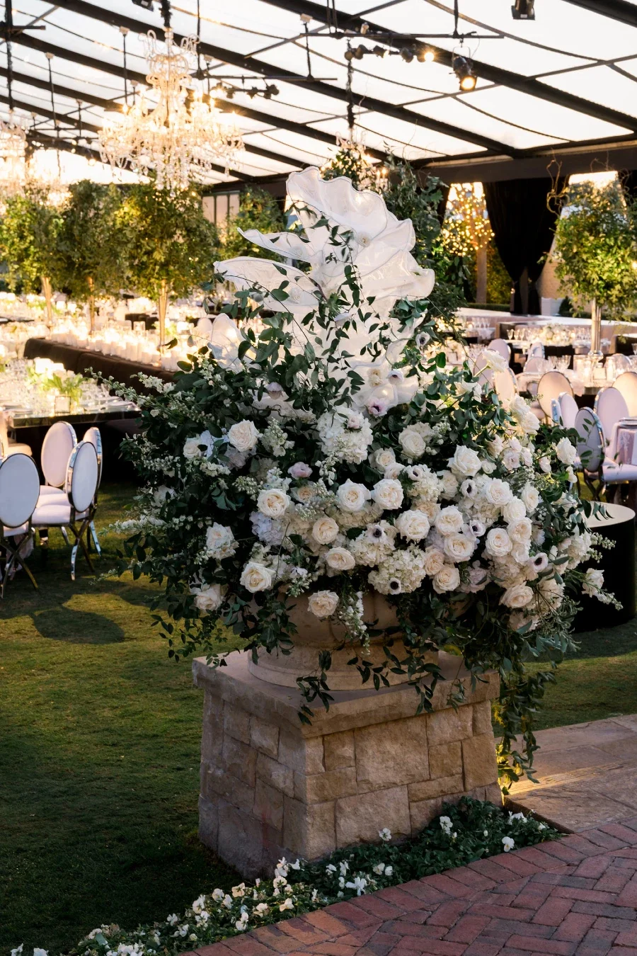 White florals at Engage!25 Santa Barbara event