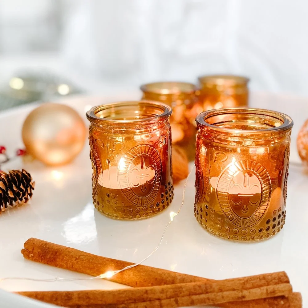 Vintage glass tea glass holders