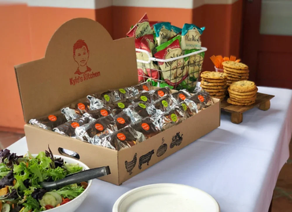 Kyle's Kitchen catering box and food