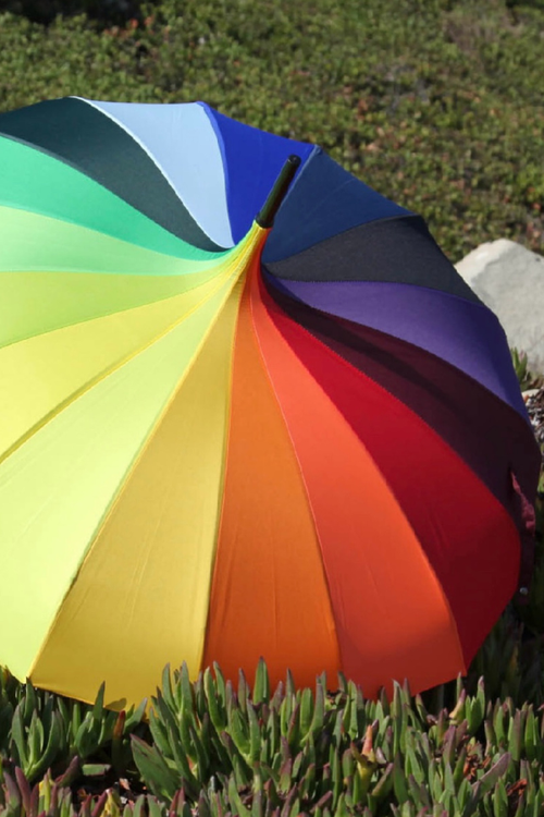 Rainbow parasol from Parasols in Paradise