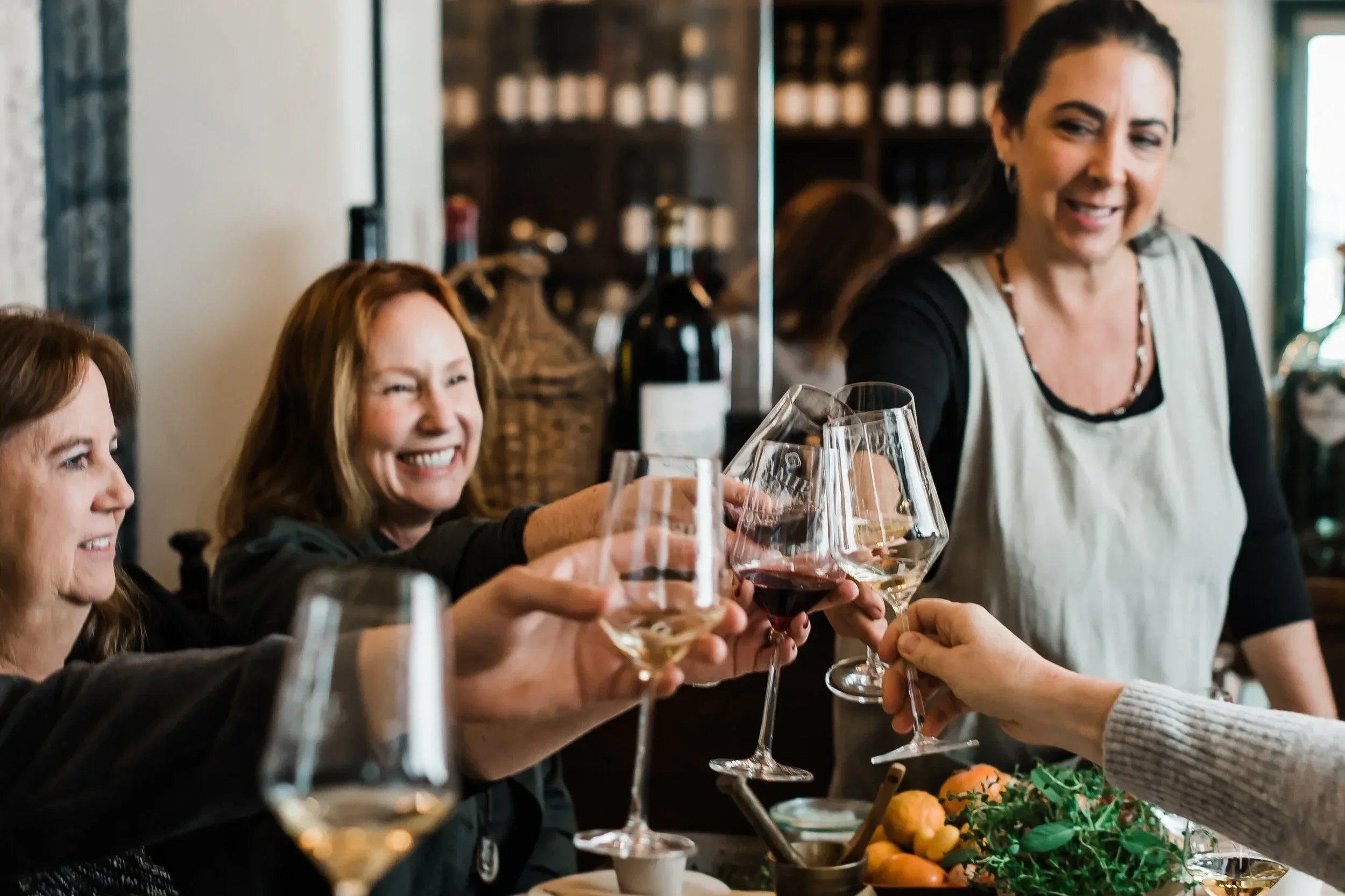 Guests cheers at Jamie Slone Wines