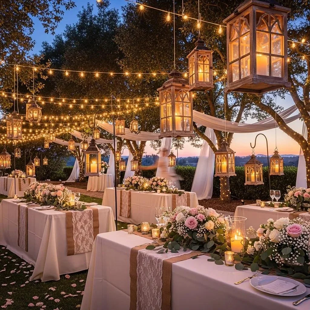 Lighting and draping set up from Ventura Rentals