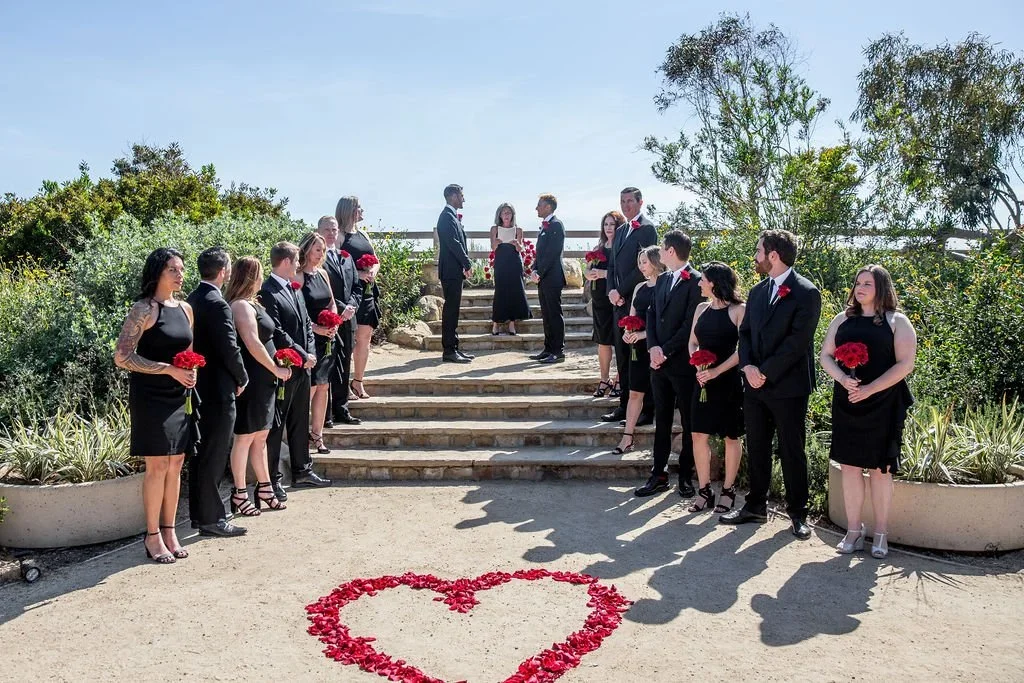 LGBTQ wedding ceremony overlooking ocean