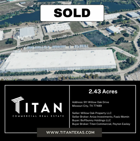 SOLD - 2.43 Acres at 911 Willow Oak Dr., Missouri City, TX 77489