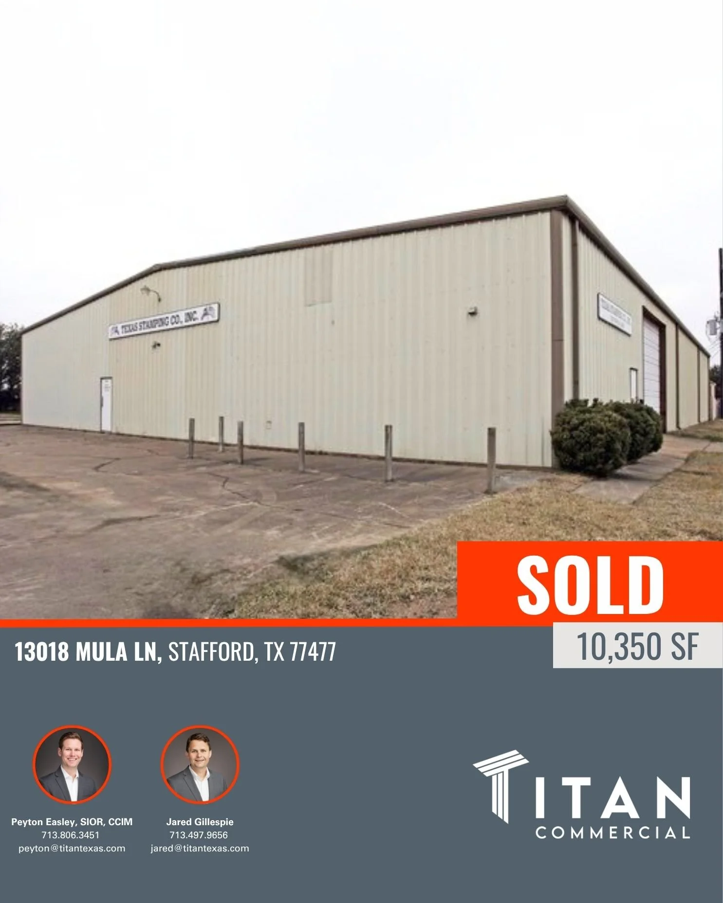 SOLD | 10,350 SF at 13018 Mula Ln