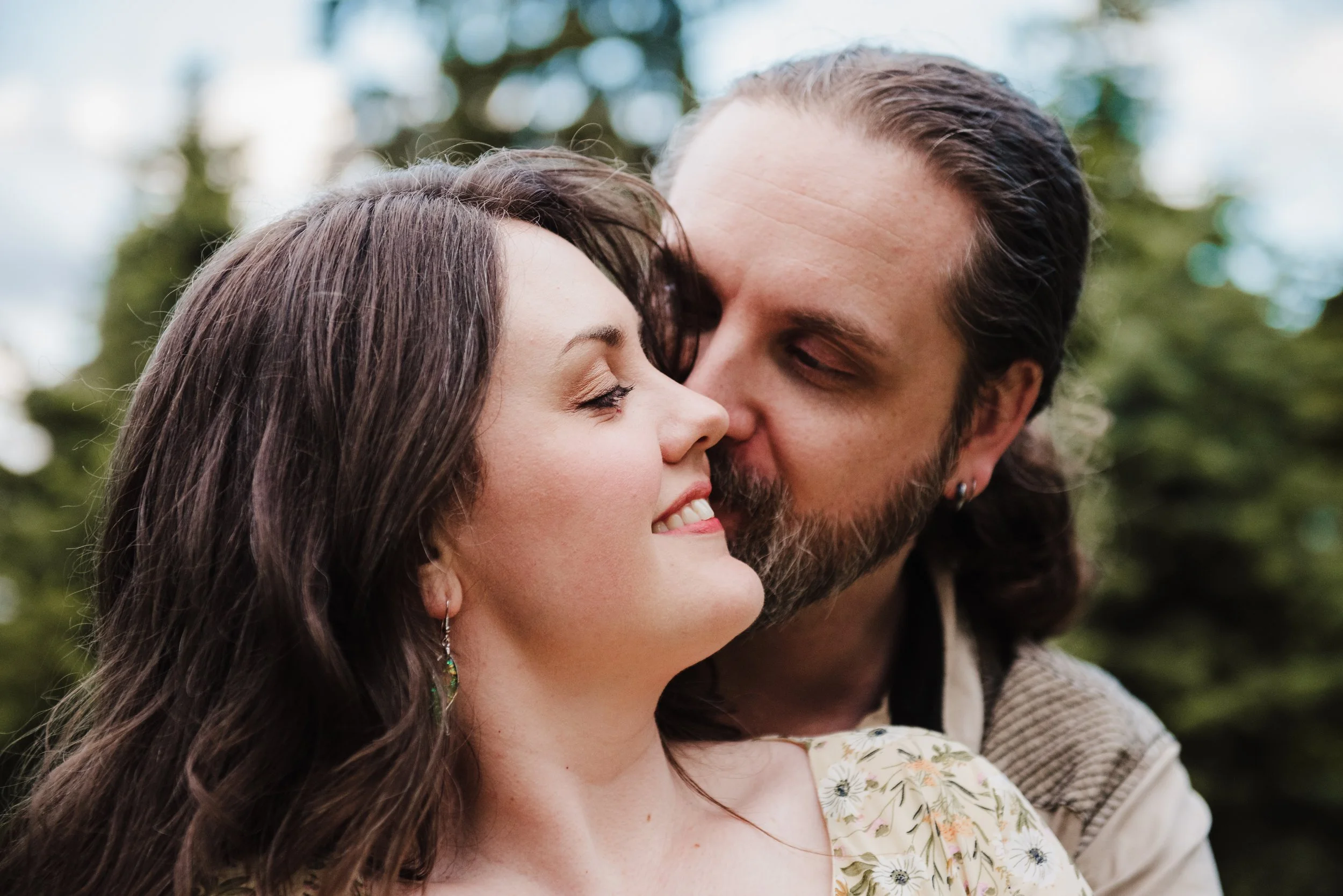 Close up during an Engagement photo shoot in Snohomish