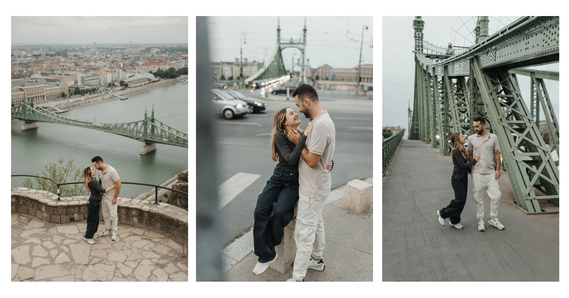 Budapest Liberty Bridge couple shoot