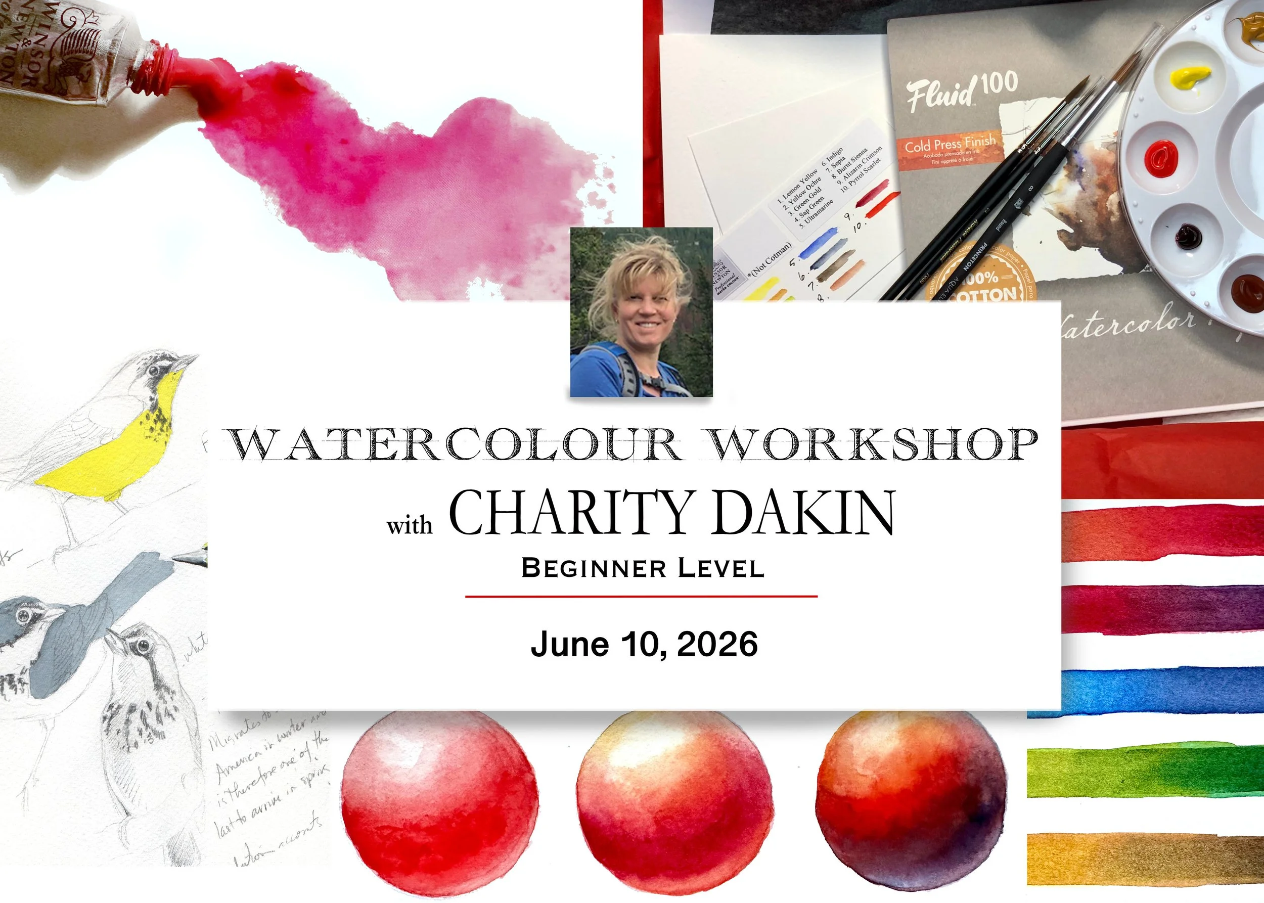 Beginner Watercolour Workshop - Rescheduled!  Wed, June 10, 2026, 9am - 4 pm