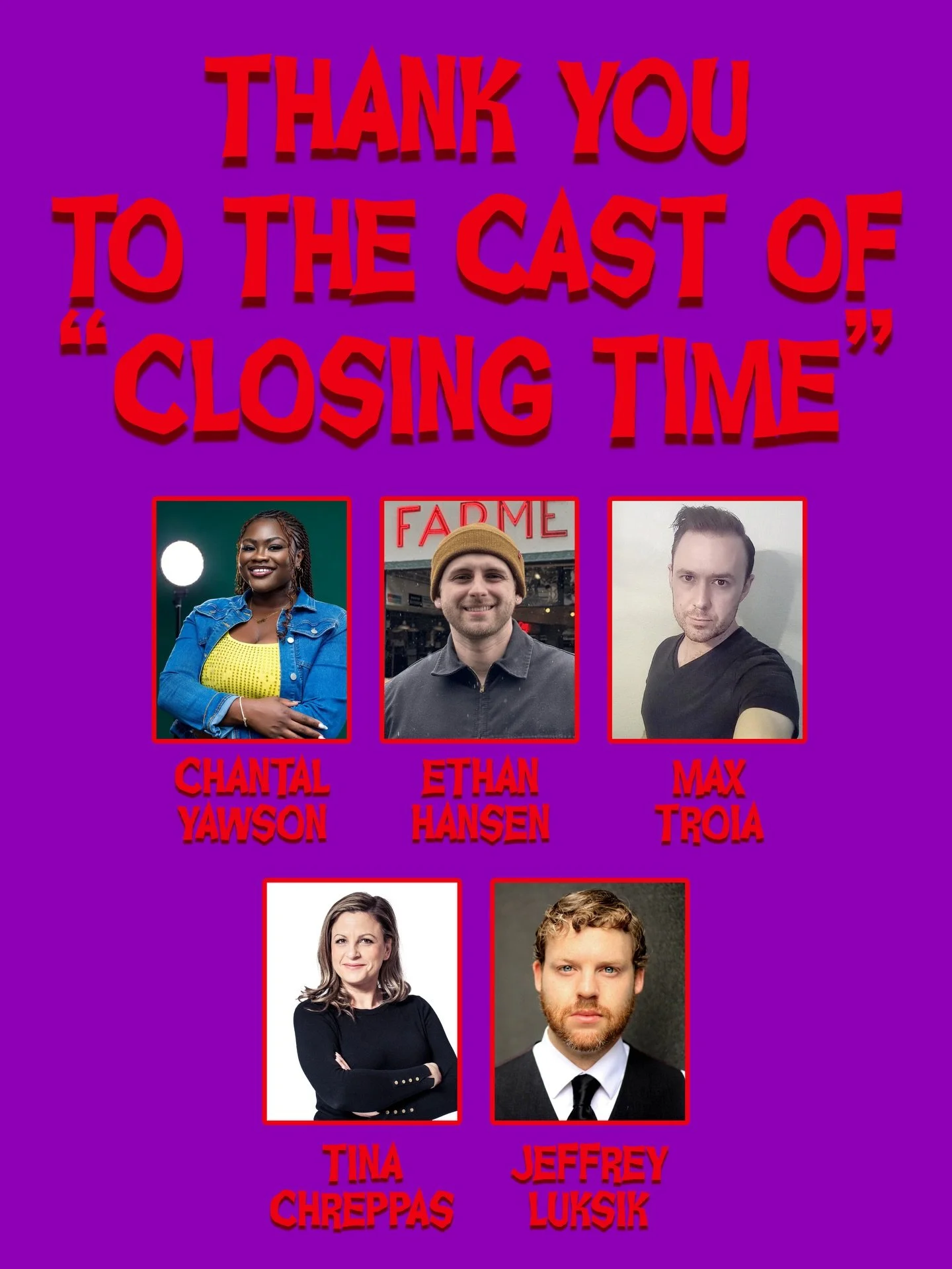 I apologize to the cast for this very delayed post. But a huge thank you to the cast of the season finale of Dead Air, &ldquo;Closing Time&rdquo;! They all did a tremendous job and made the finale a fun and great episode to work on!