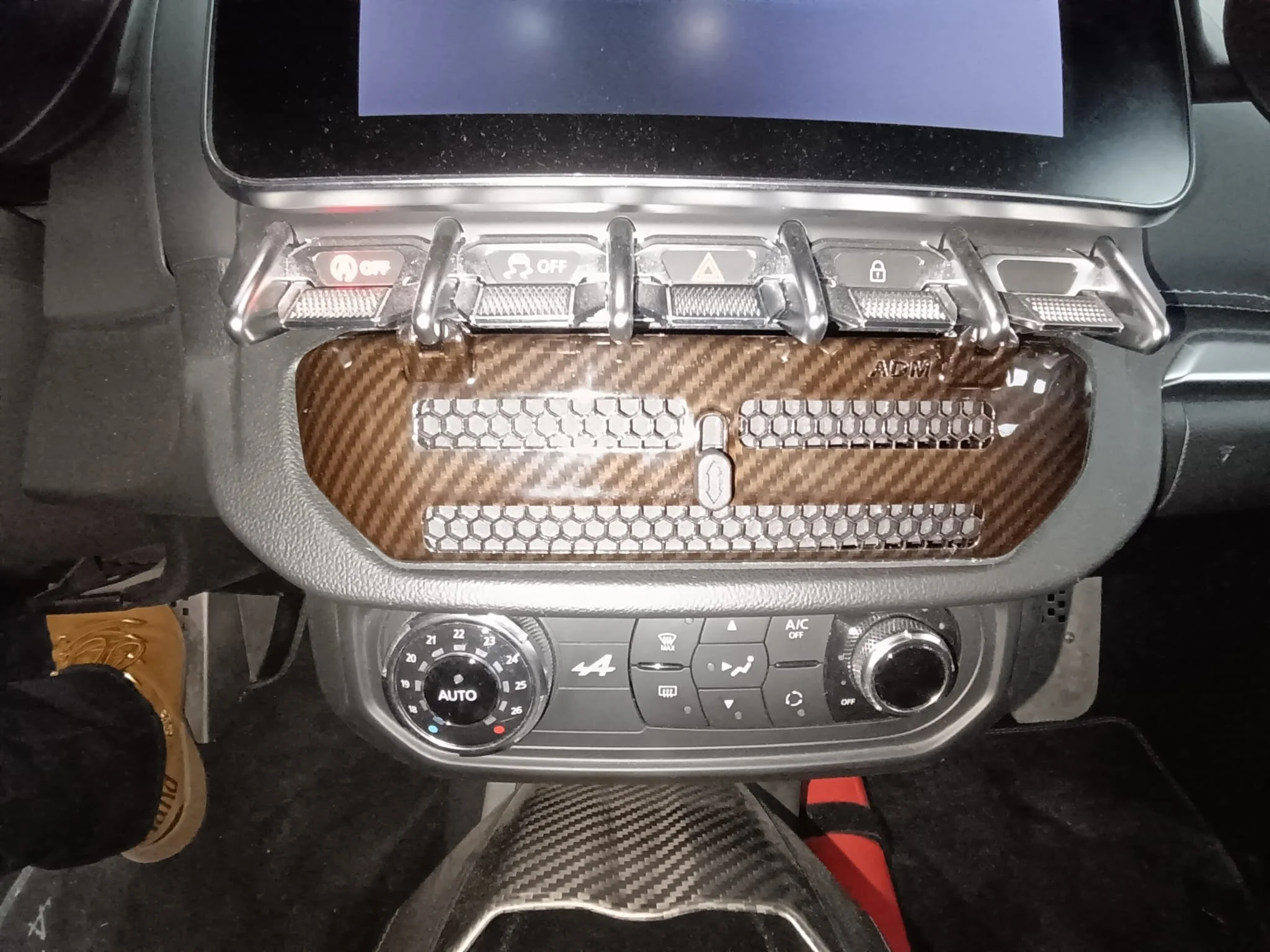 Alpine A110 - Diffuseur réglable finition Carbone Brillant Brun