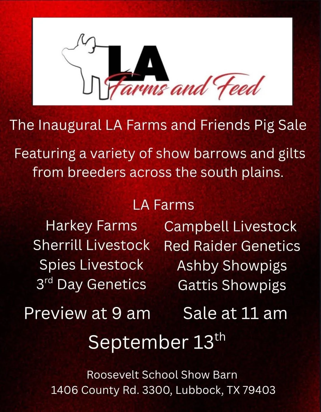 First Annual Show Pig Auction