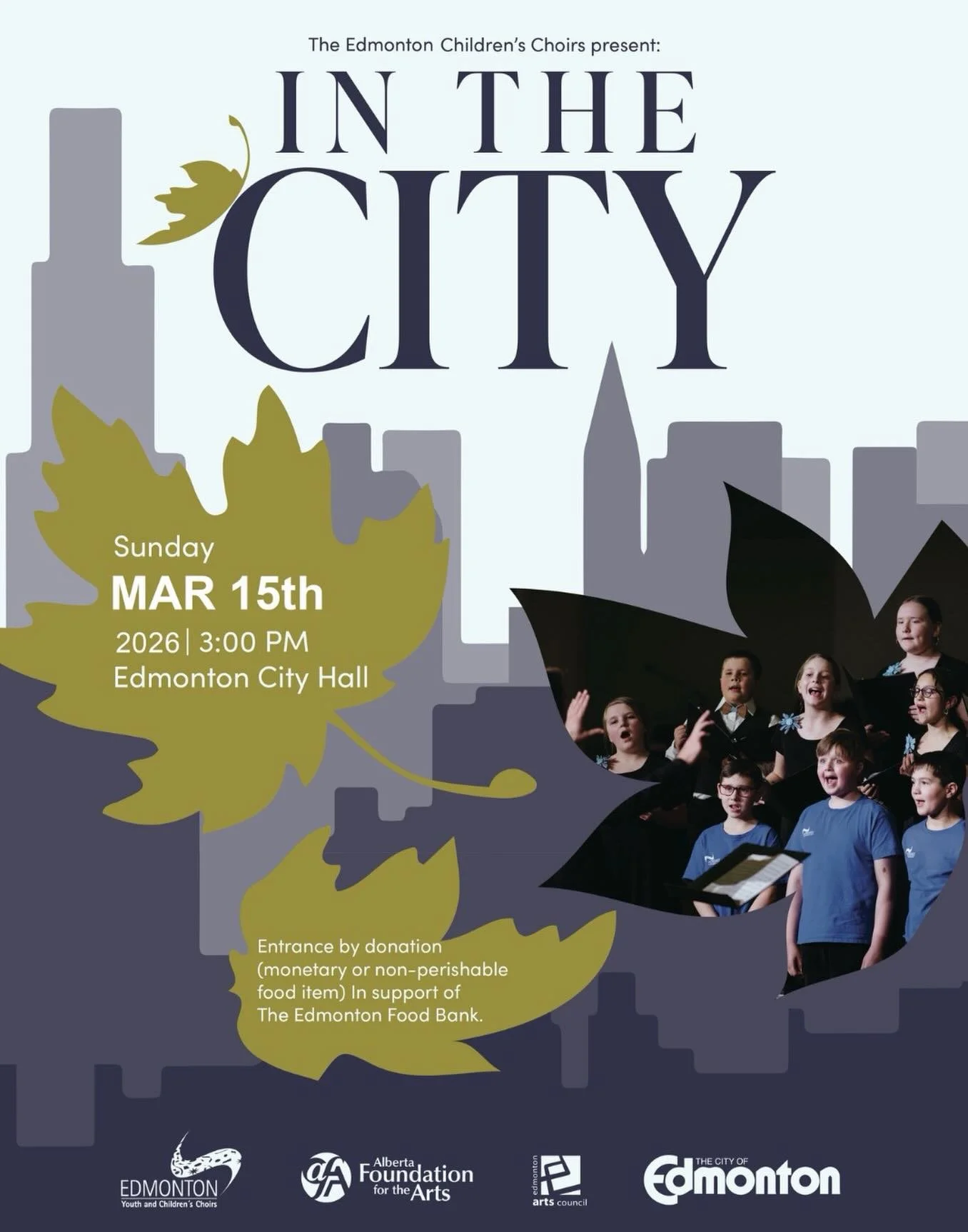 Join us tomorrow for our In the City concert! 🎶 Featuring performances by all of our children&rsquo;s choir ensembles: Harmonia, Luminaria, Spiritus, and Angeli!

Entrance by donation to the Food Bank (non-perishable item or monetary gift)

We hope 
