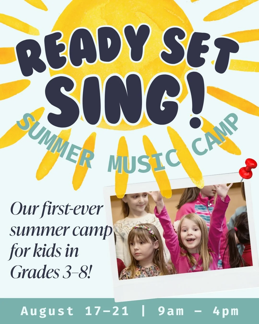Introducing Ready, Set, Sing &mdash; EYCC&rsquo;s very first Summer Music Camp! 🎵☀️

This August, we&rsquo;re bringing a week of singing, creativity, art, and new friendships to kids in Grades 3&ndash;8. Led by two incredible instructors (Amy Voyer 