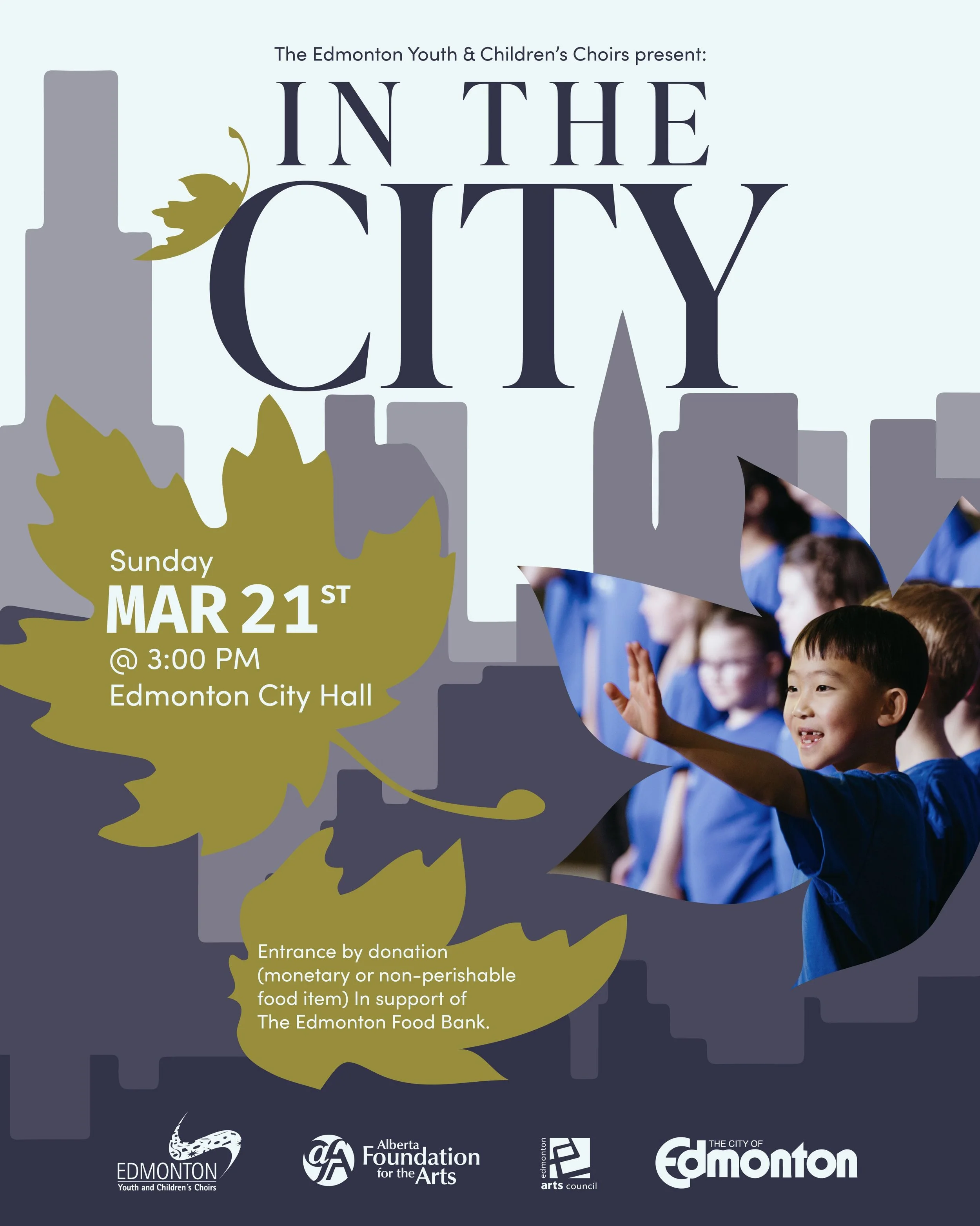 Poster for the 2027 In The City concert with the Edmonton Children's Choirs