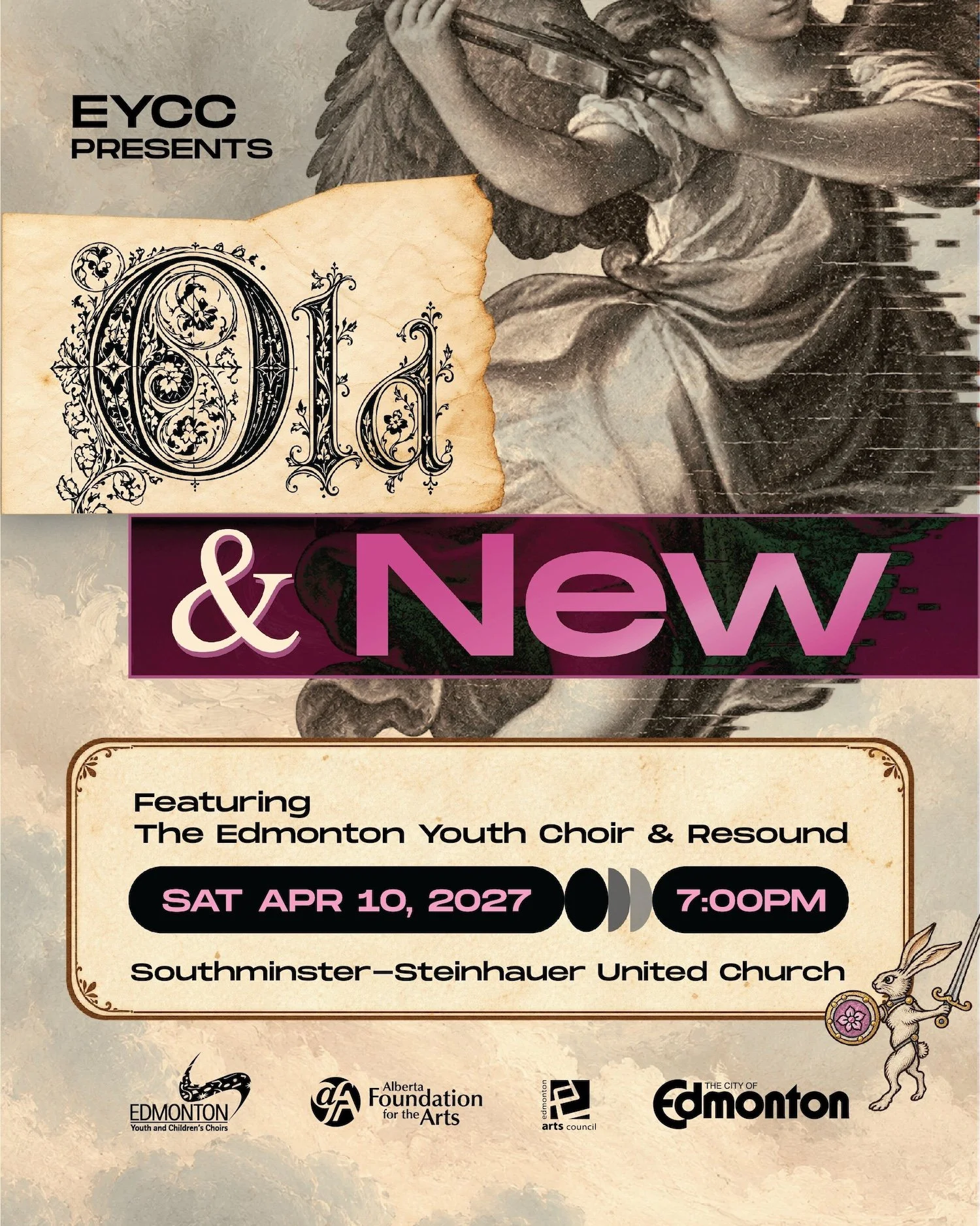 Concert poster for Old and New choir concert in edmonton