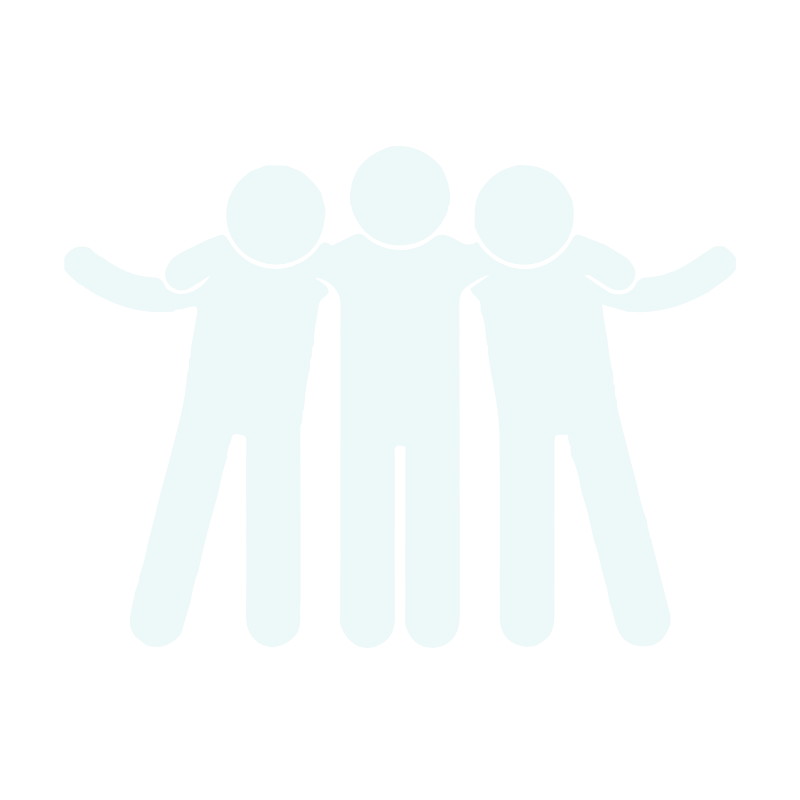 graphic of three stick figure people hugging