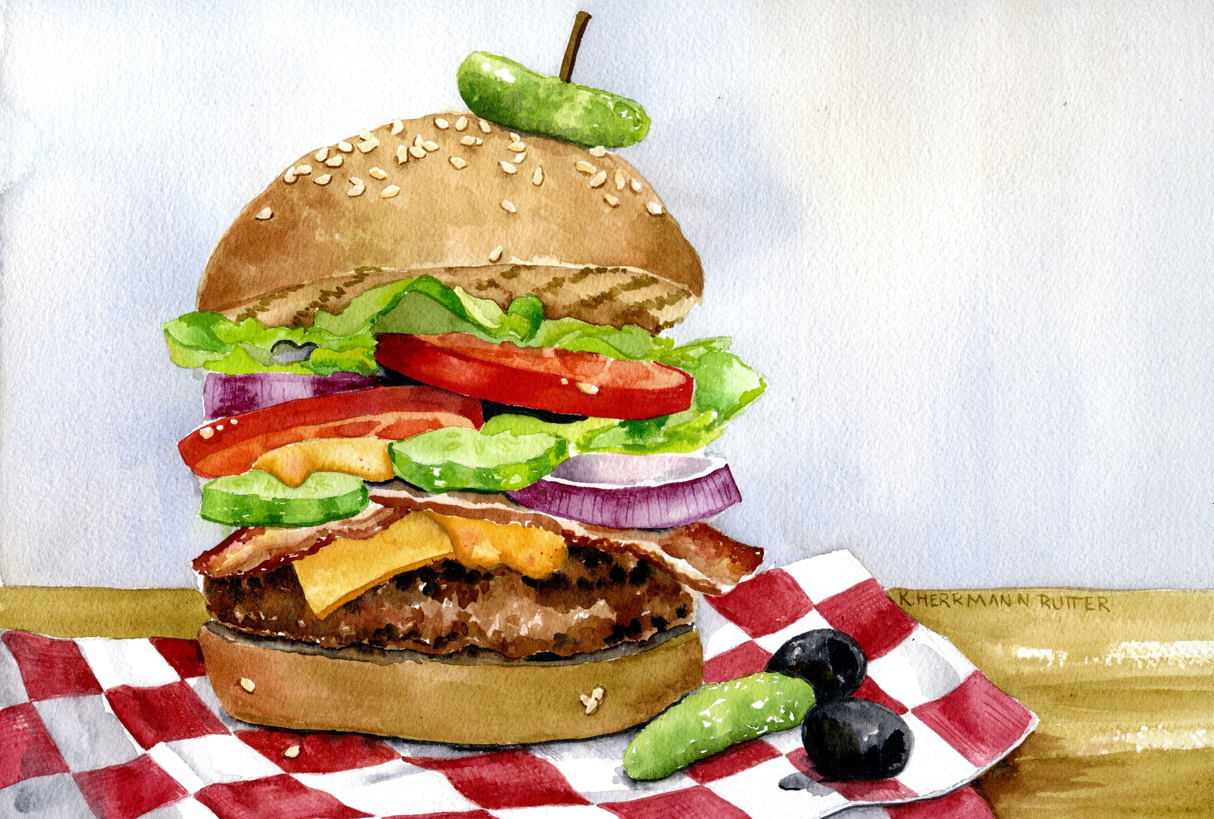 Burger with Red Checkered Napkin.jpg