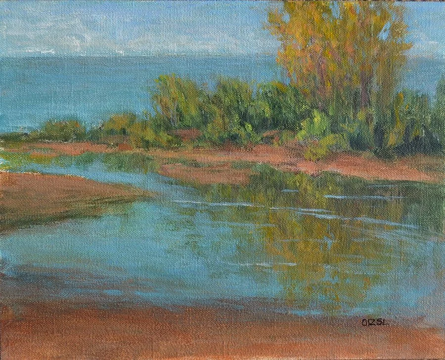 Shoreline Lakeside Park, acrylic, 8" x 10"  