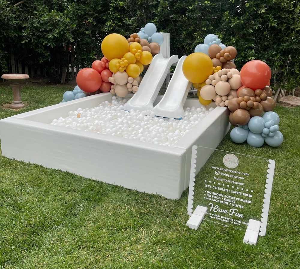 White Ball Pit Hire - Fun HQ  Ball pit party, Ball pit, Ball pit with slide