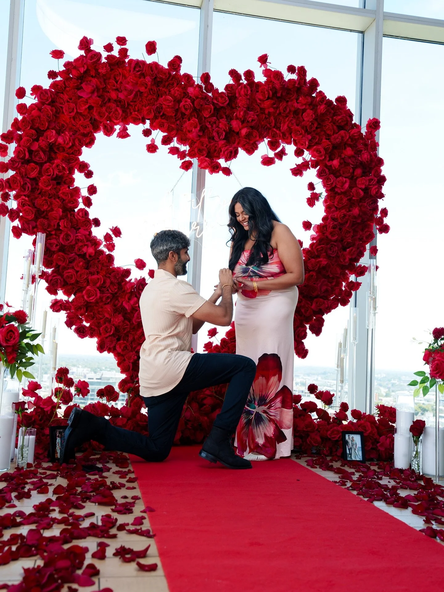 We are so happy to have helped Ram surprise Priyanka with this beautiful proposal. Every detail was filled with meaning, from the trail of M&amp;M&rsquo;s that brought back the sweet memory of how Ram first asked Priyanka to be his girlfriend, to the