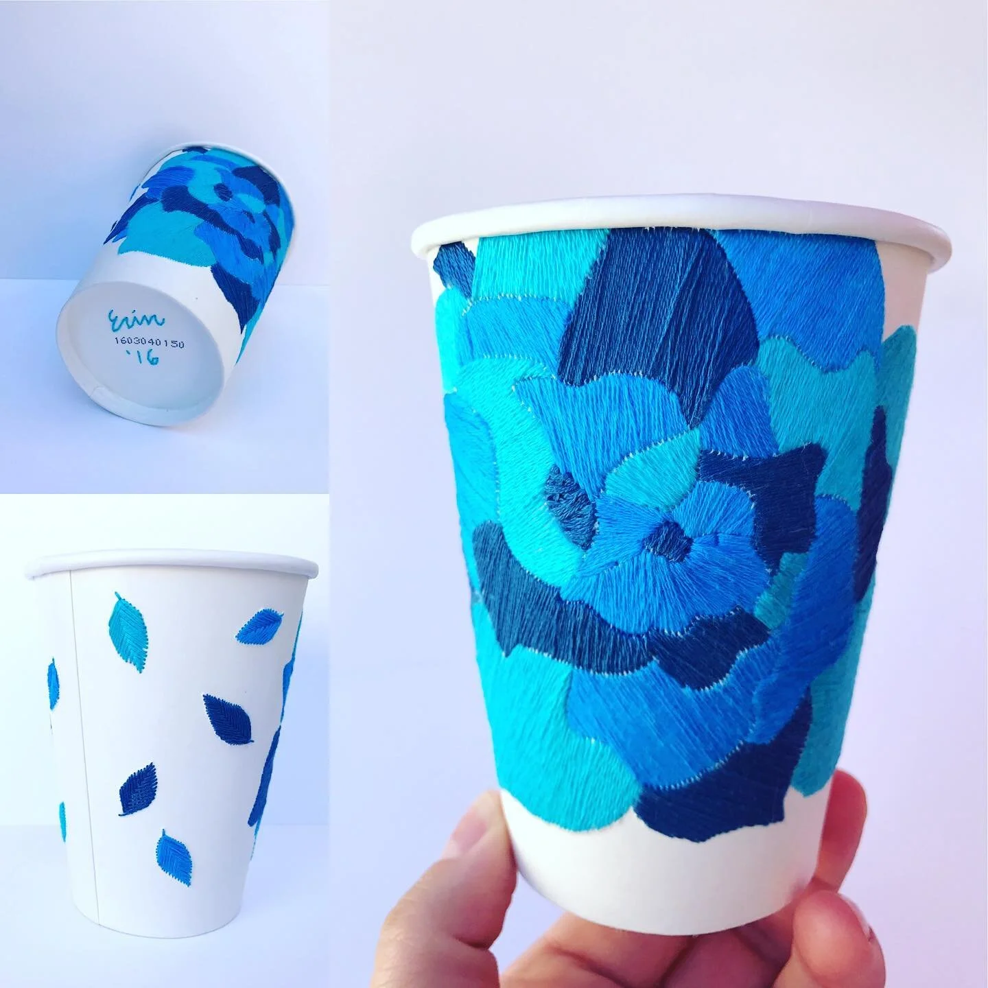 Flashback to the cup I embroidered for the #cautionmaybehot show at @fayesvideo and @longweekendstore